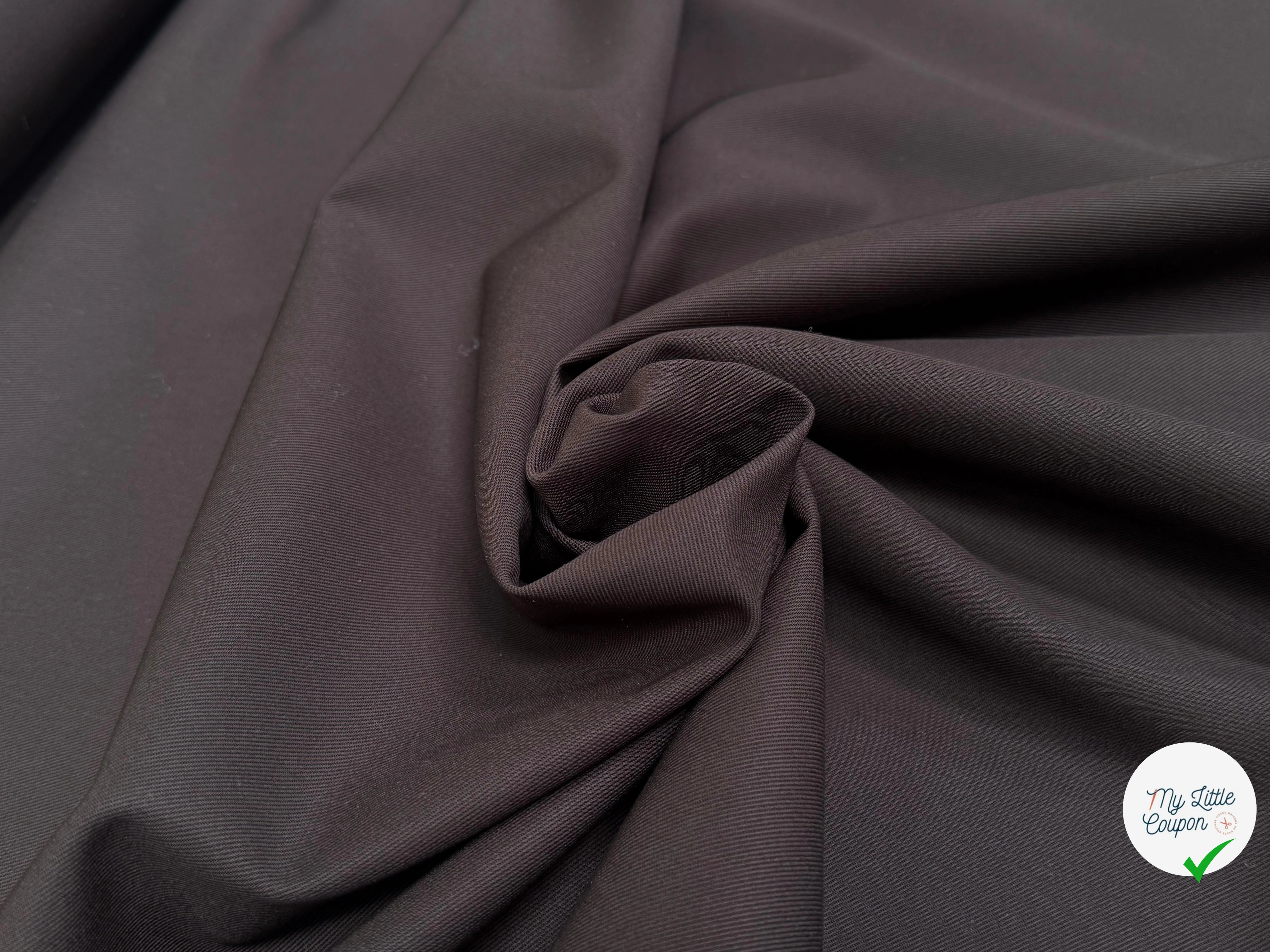 GABARDINE DE COTON STRIÉE CHOCO MARRON TRÈS BELLE TENUE - My Little Coupon