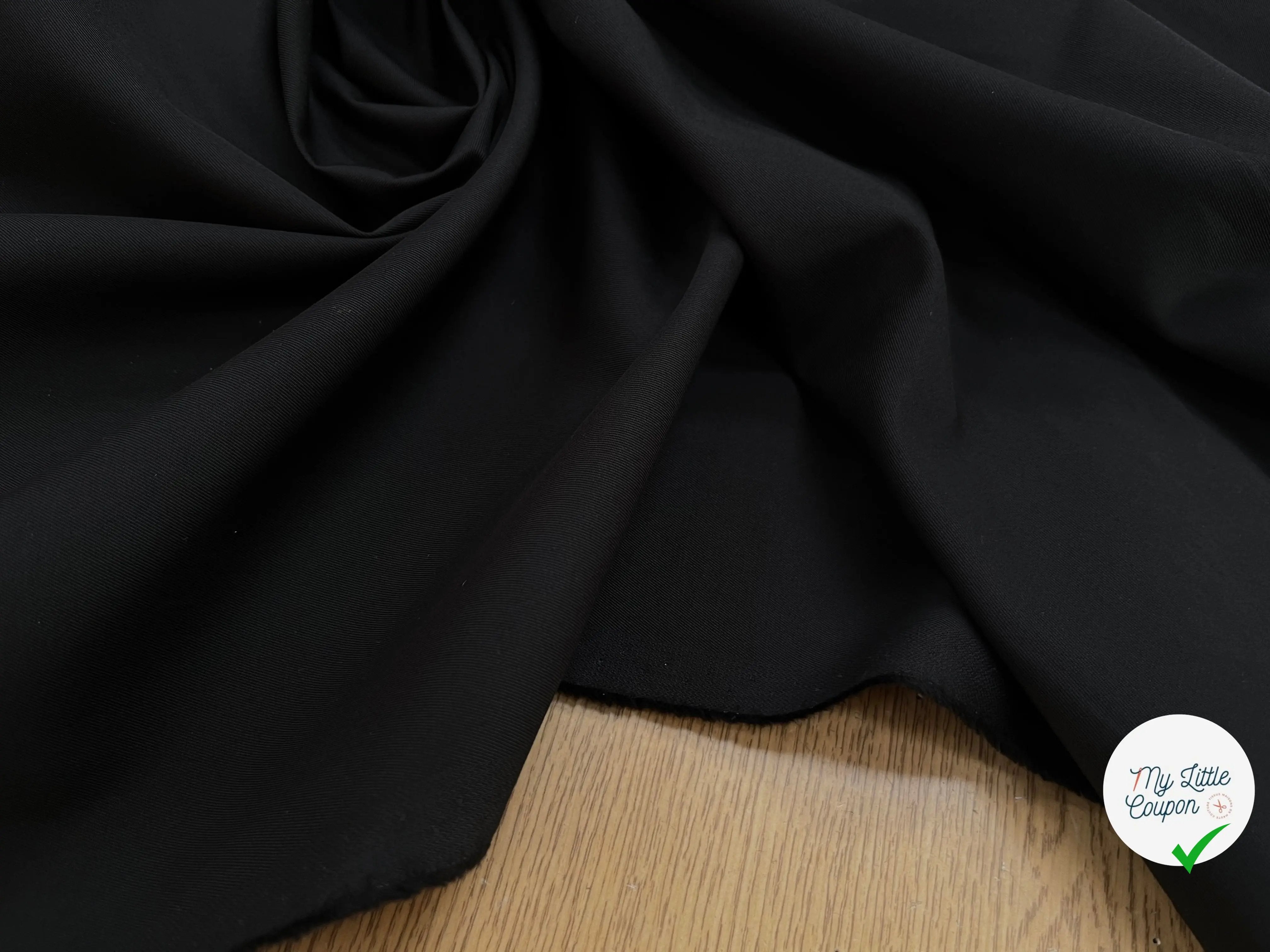 GABARDINE DE COTON SUBLIME NOIR - My Little Coupon