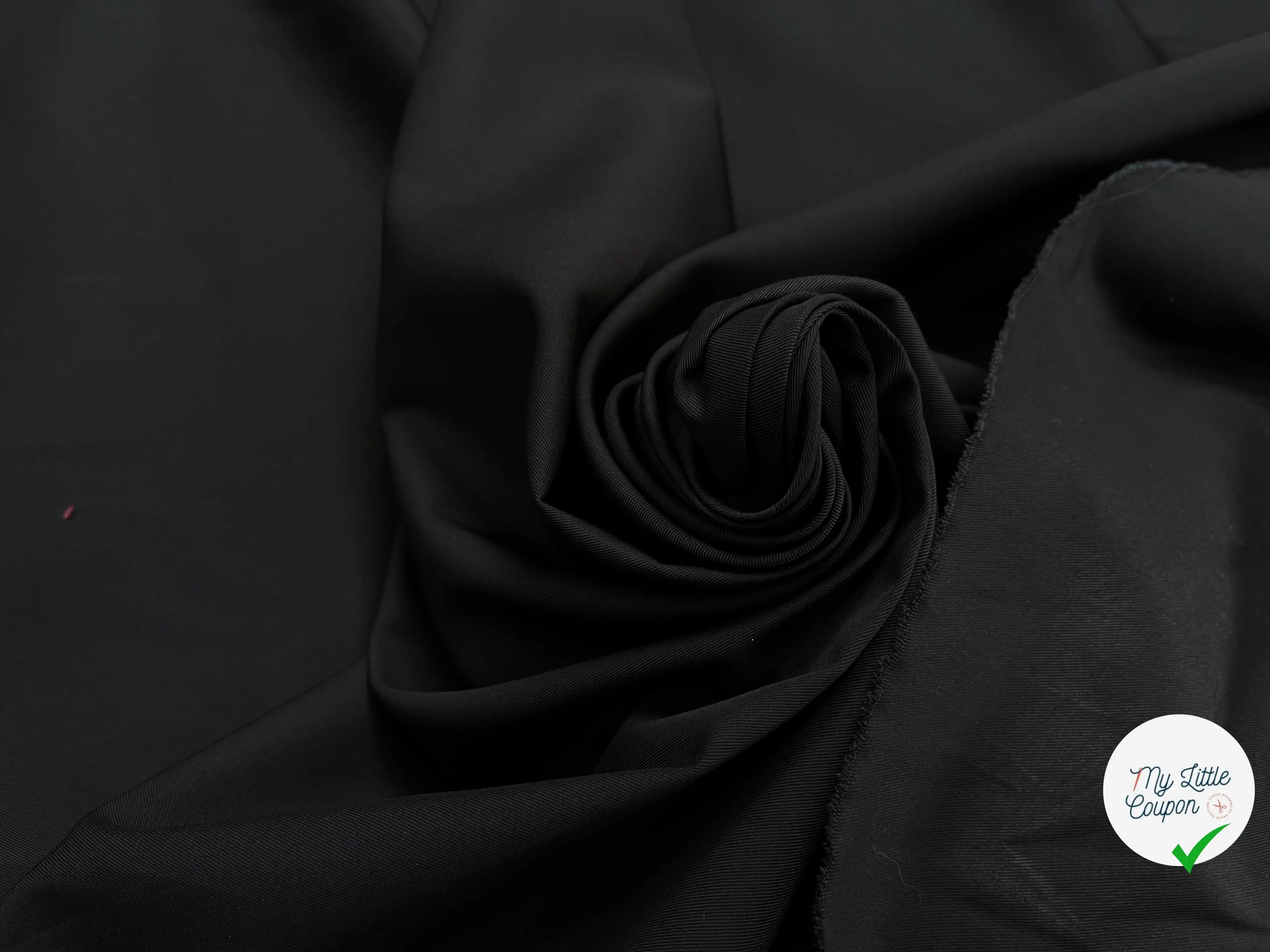 GABARDINE DE COTON SUBLIME NOIR - My Little Coupon