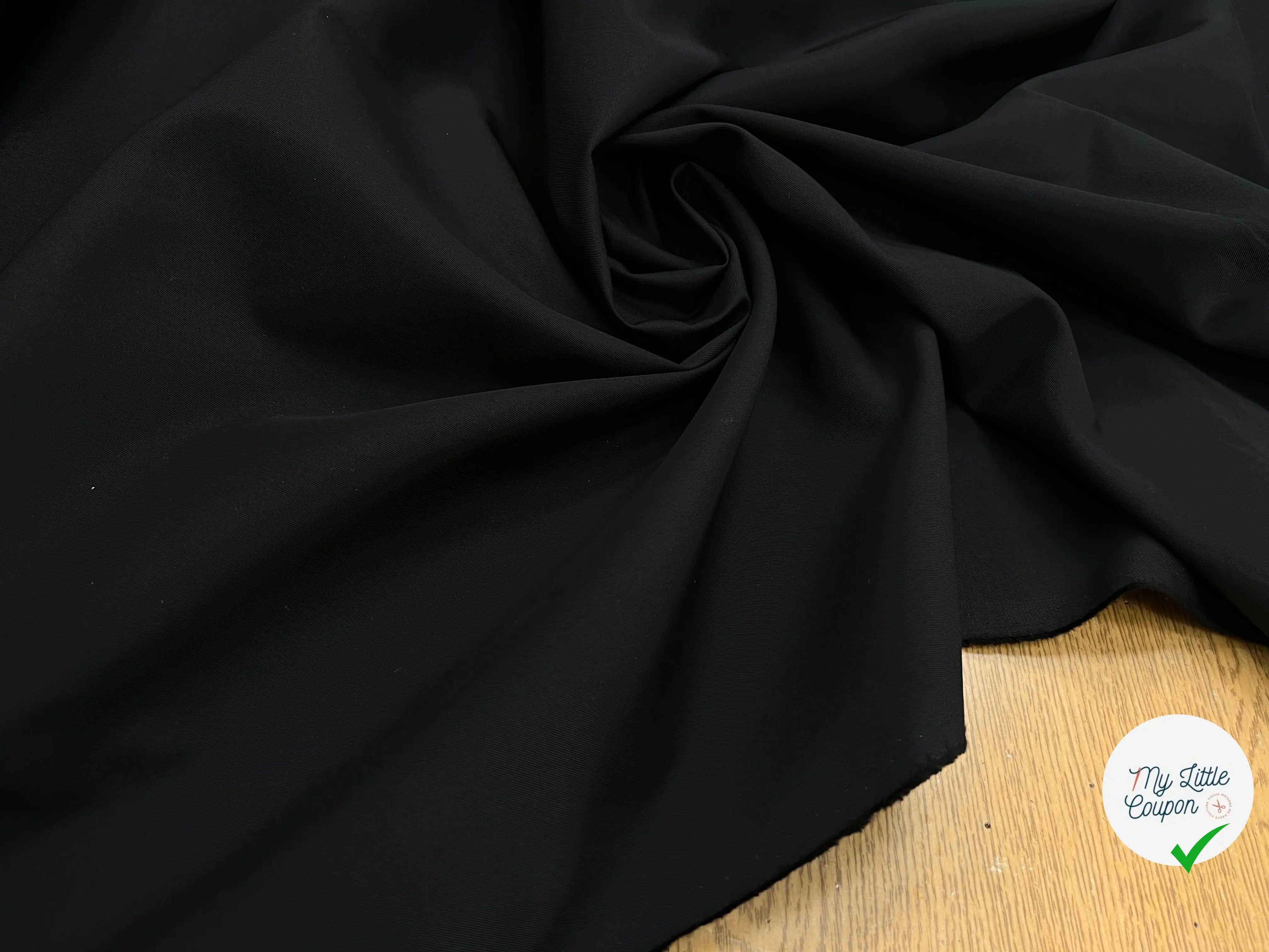 GABARDINE DE COTON SUBLIME NOIR - My Little Coupon