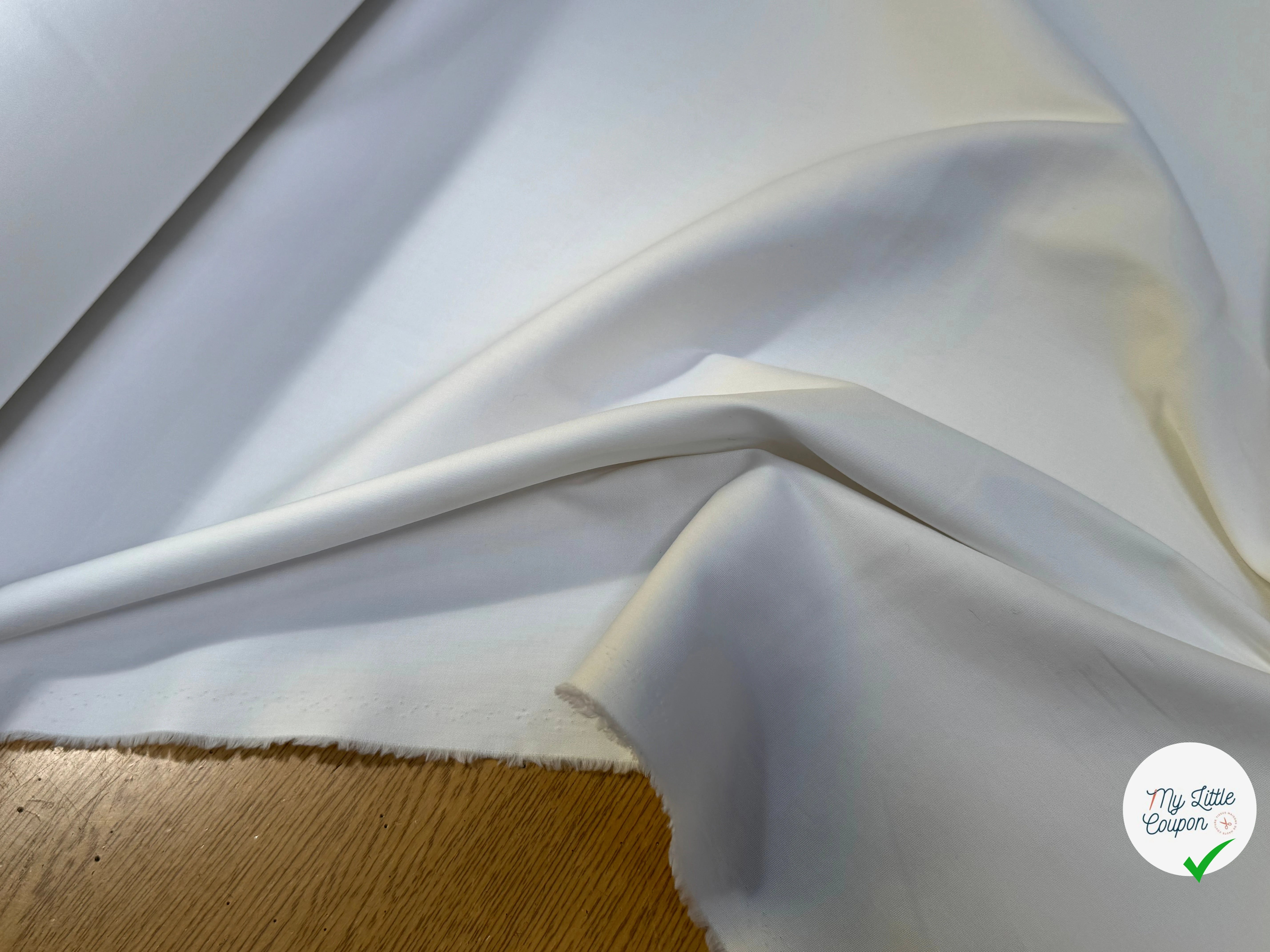 GABARDINE DE COTON TENUE LOURDE STRETCH FINEMENT SERGÉE BLANC TRÈS BEAU - My Little Coupon