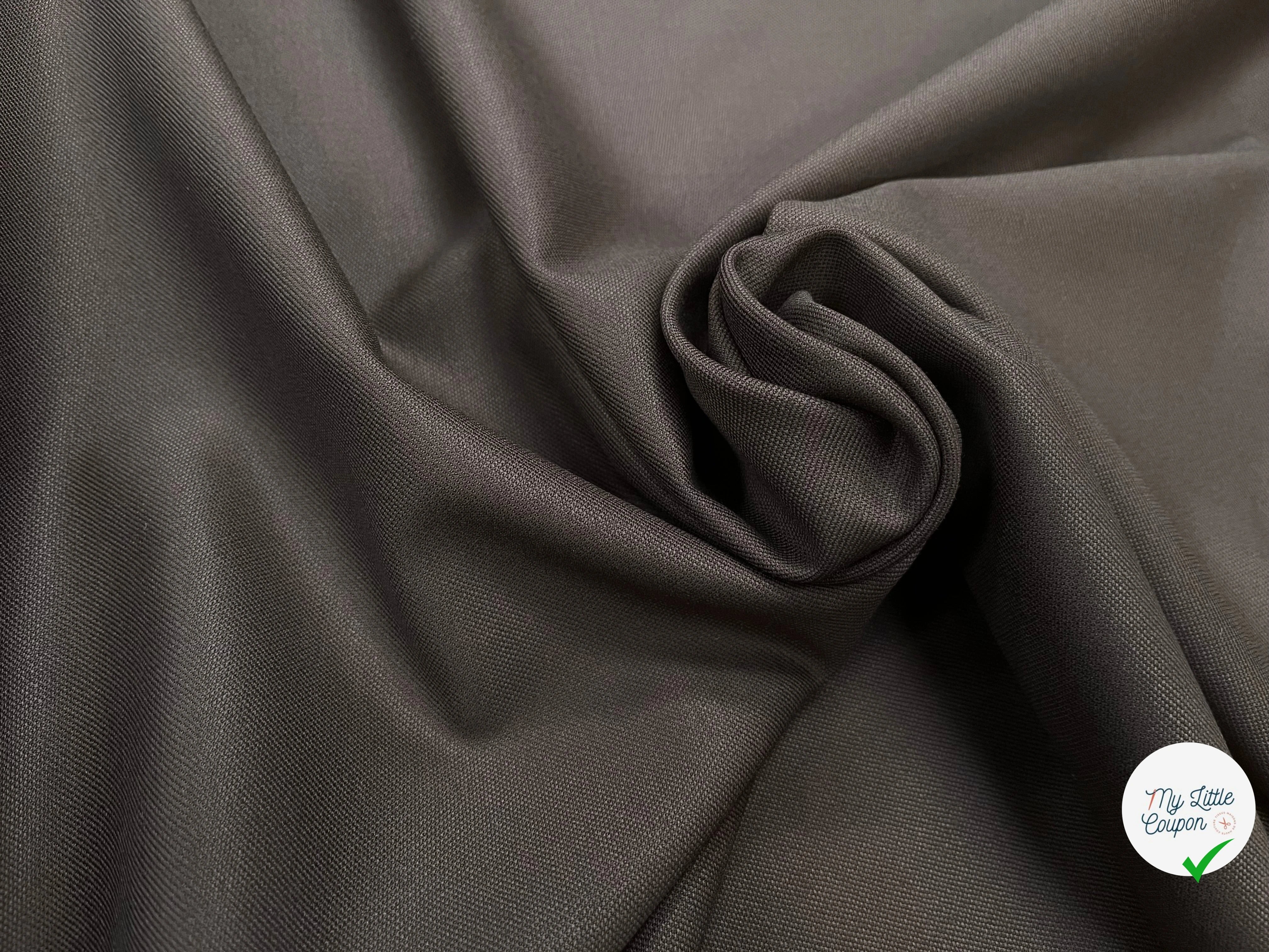 GABARDINE DE LAINE CHOCOLAT NOIR LOURDE ET SOUPLE - My Little Coupon