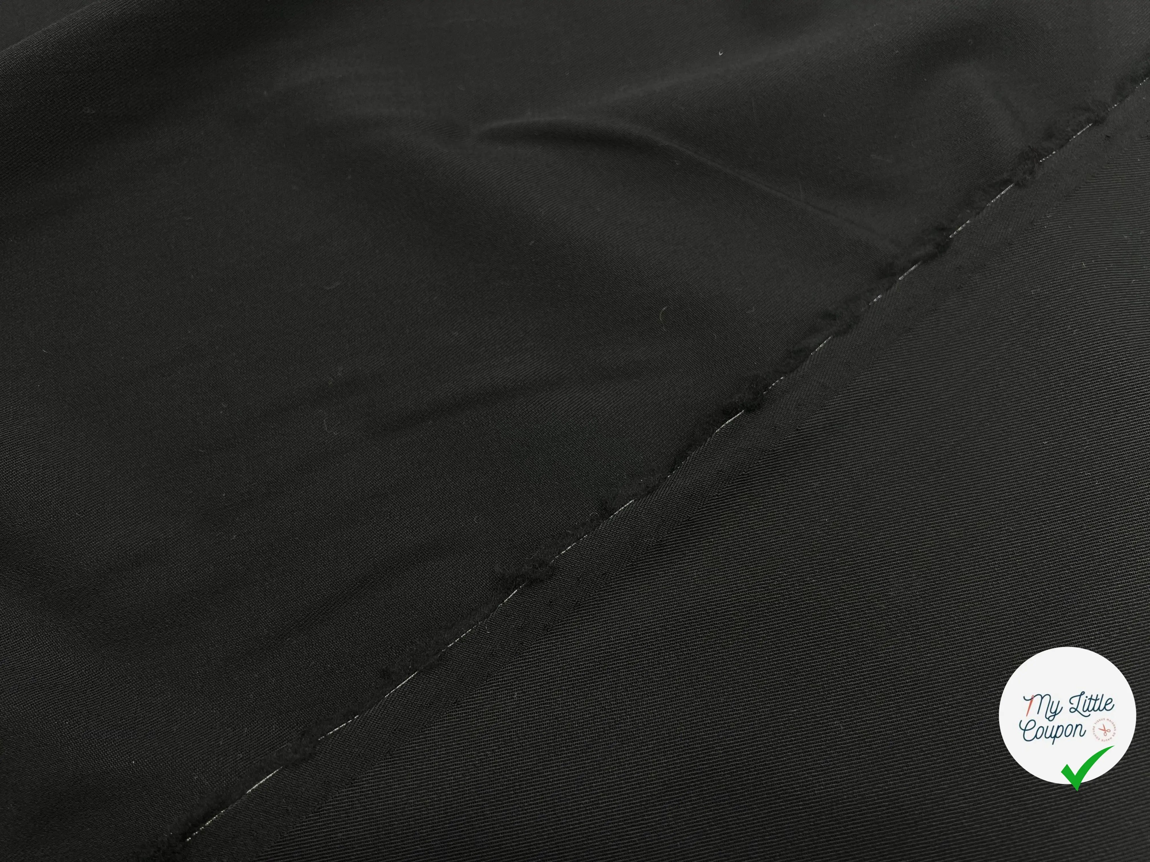 GABARDINE DE LAINE FLUIDE ET EXTENSIBLE NOIR - My Little Coupon - tissu - coudre