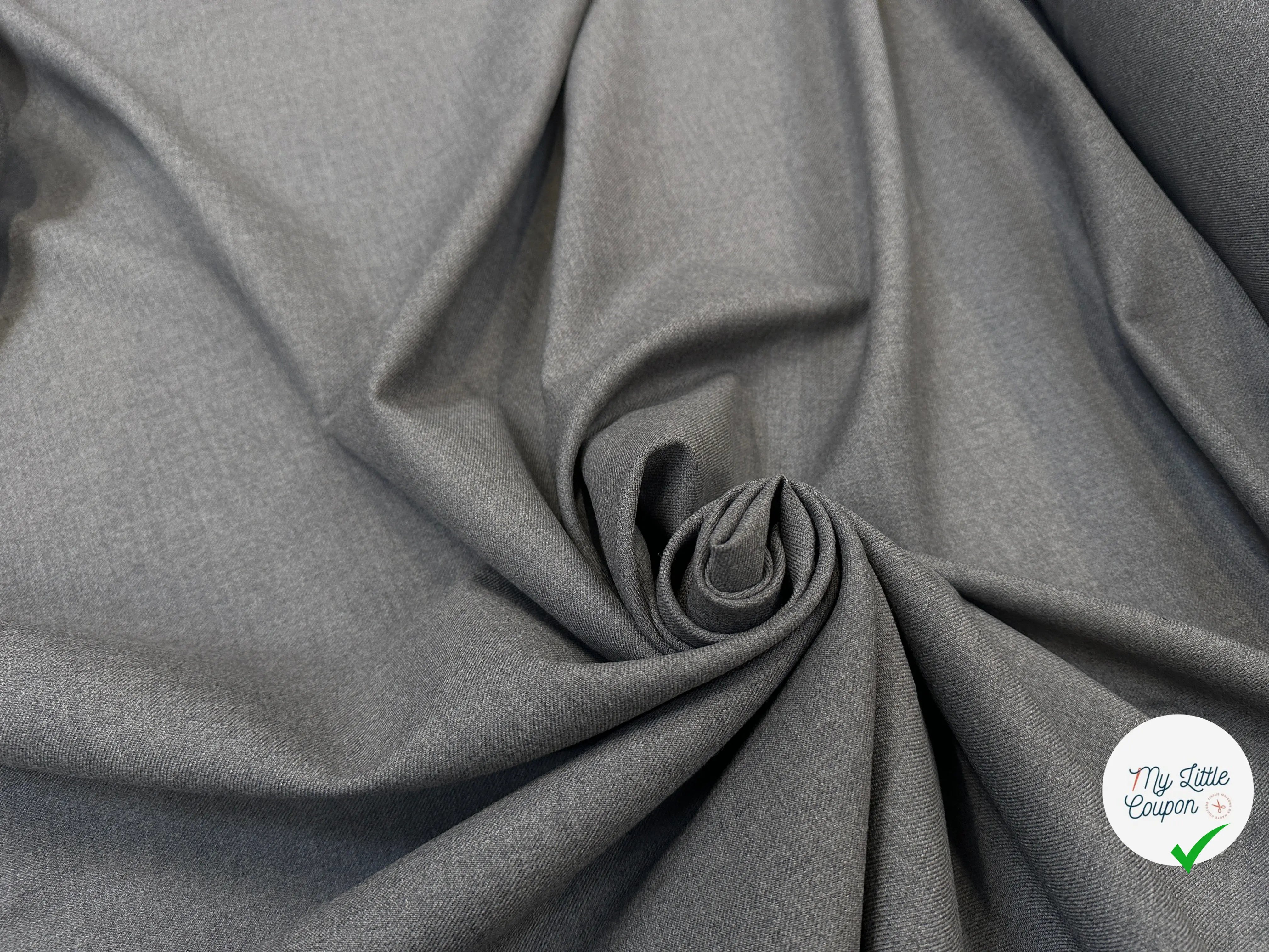 GABARDINE DE LAINE GRIS MOYEN - My Little Coupon