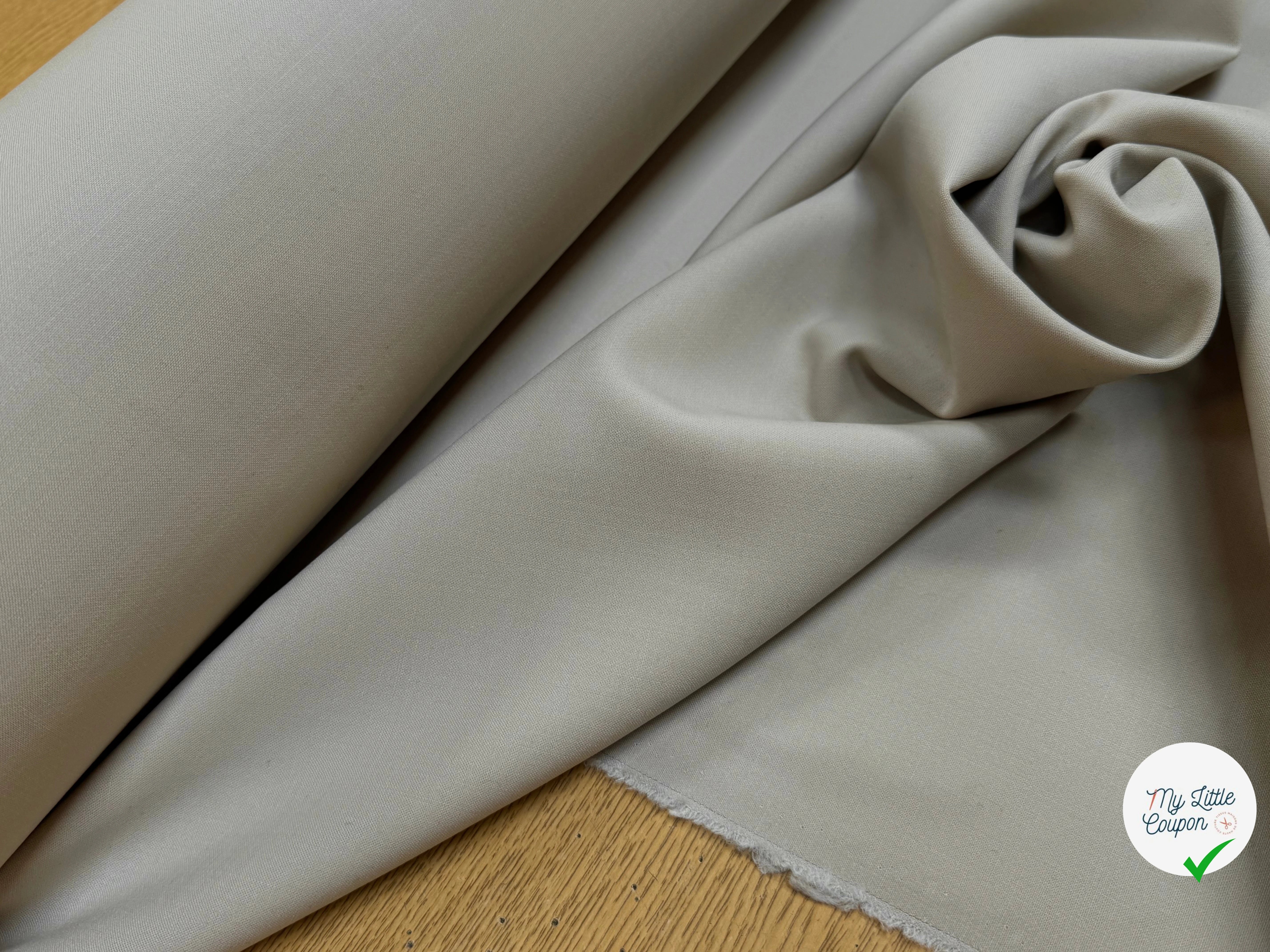 GABARDINE DE LAINE  LOURDE ULTRA BELLE STRETCH TAUPE - My Little Coupon