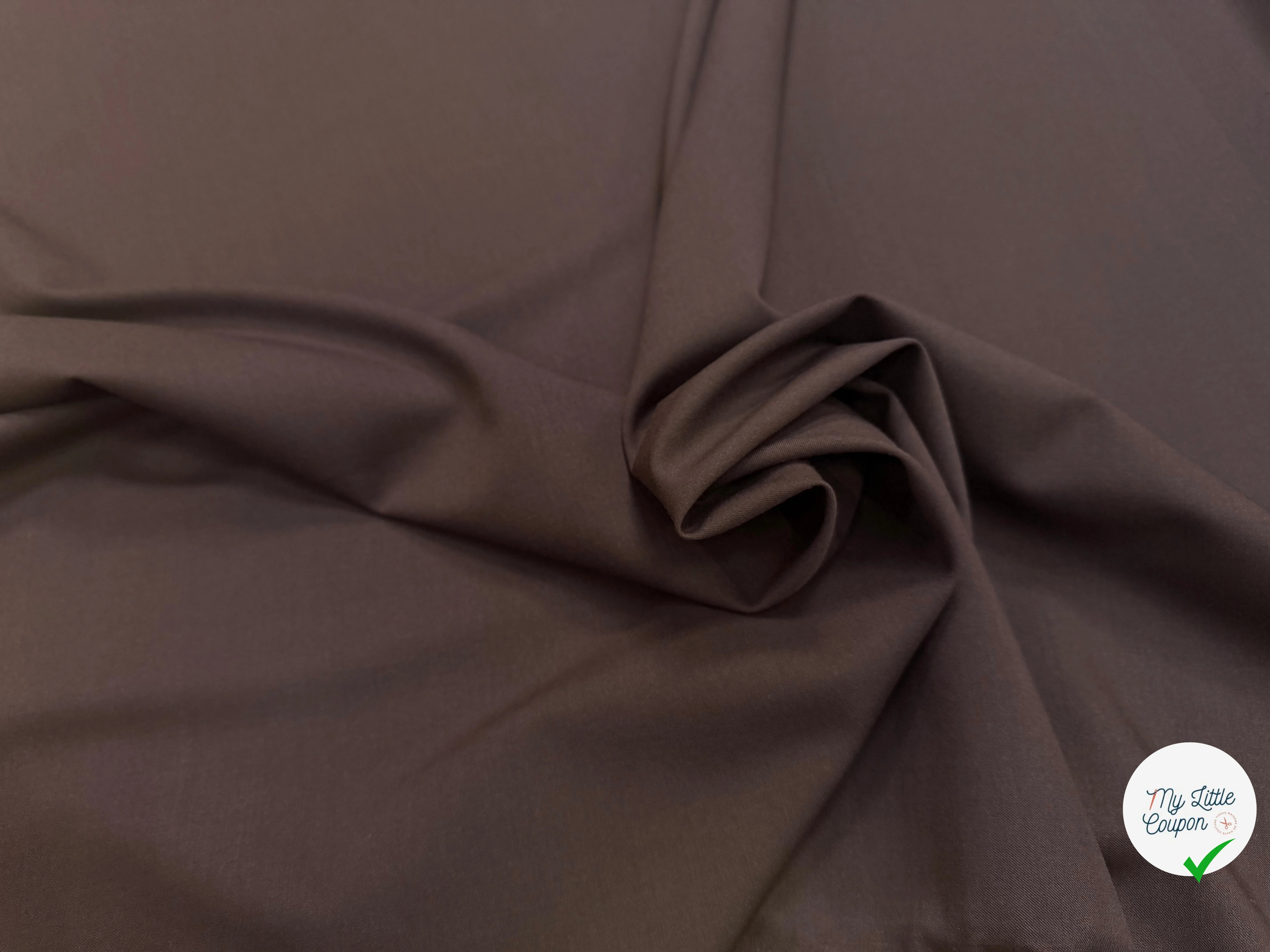 GABARDINE DE LAINE MARRON 5% ELASTHANNE - My Little Coupon
