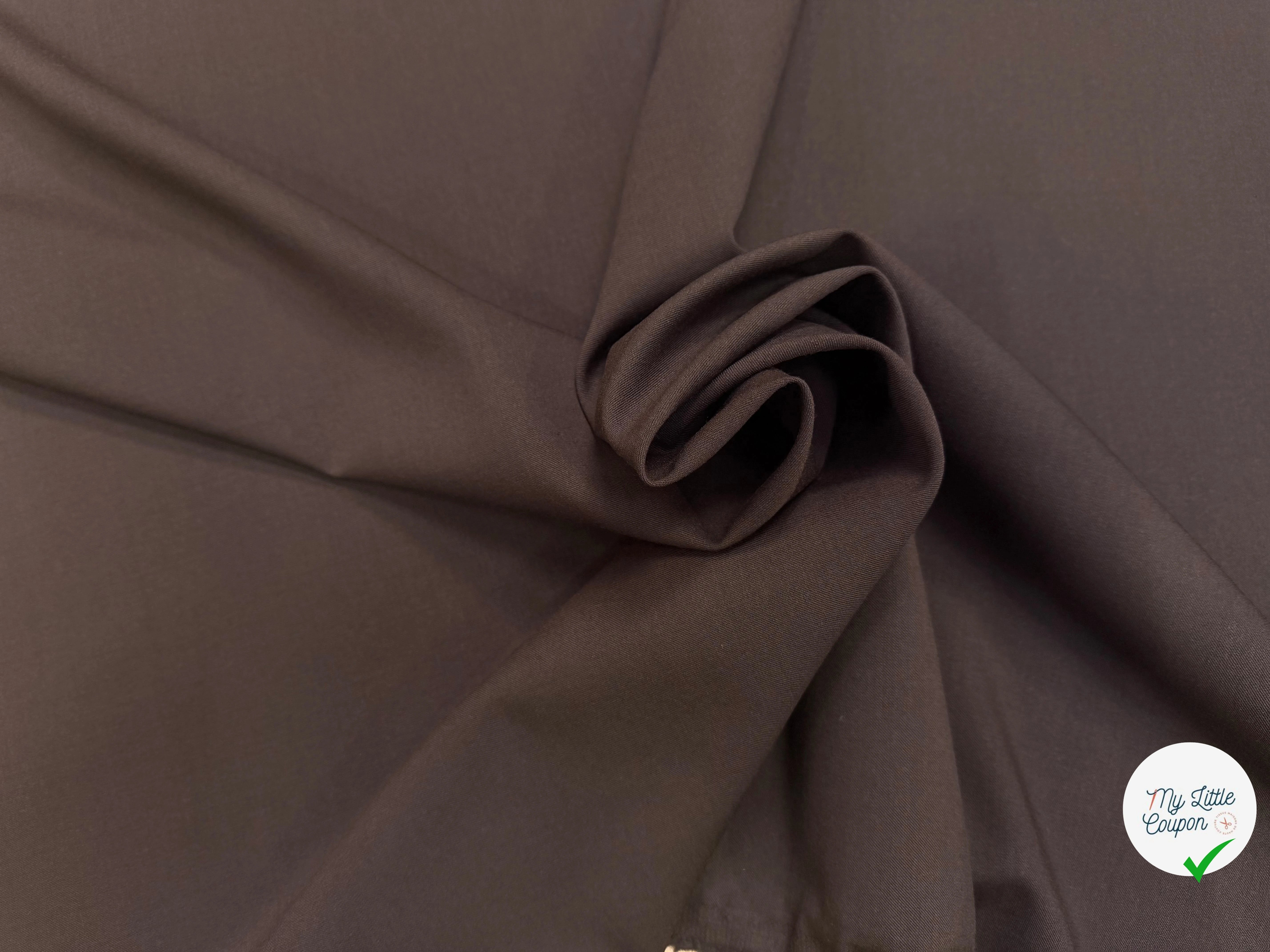 GABARDINE DE LAINE MARRON 5% ELASTHANNE - My Little Coupon