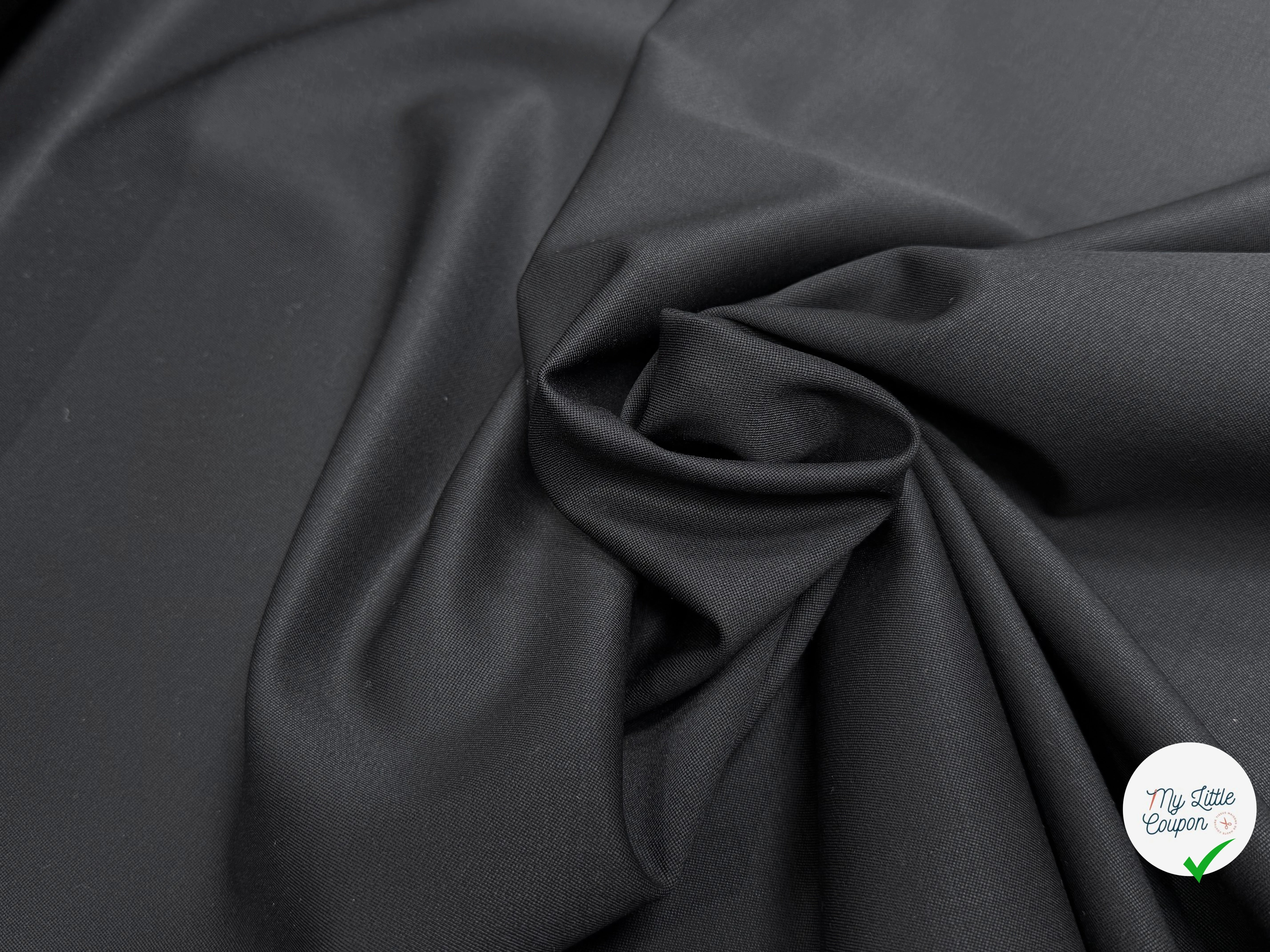 GABARDINE DE LAINE NOIR QUALITÉ COUTURE WOOL - My Little Coupon
