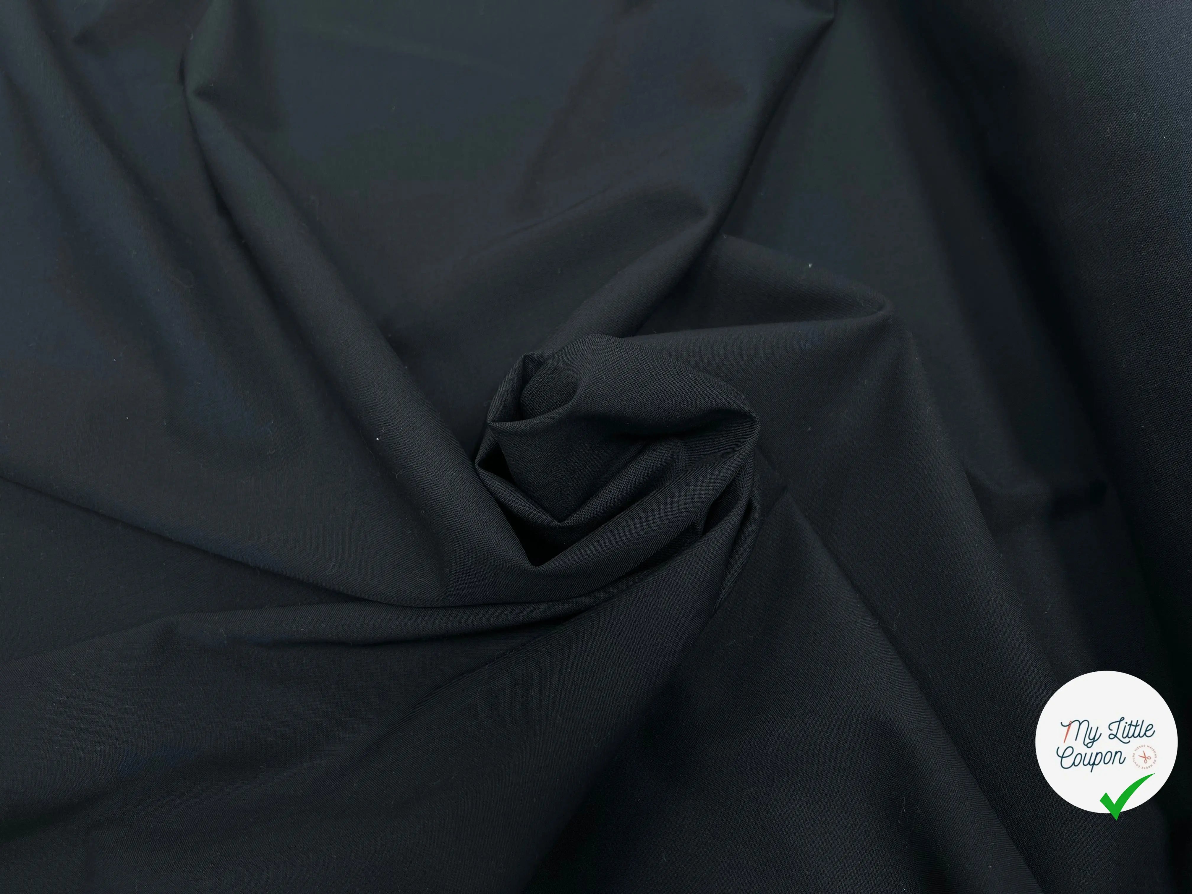 GABARDINE DE LAINE NOIR STRETCH EFFET CRAQUANTE - My Little Coupon