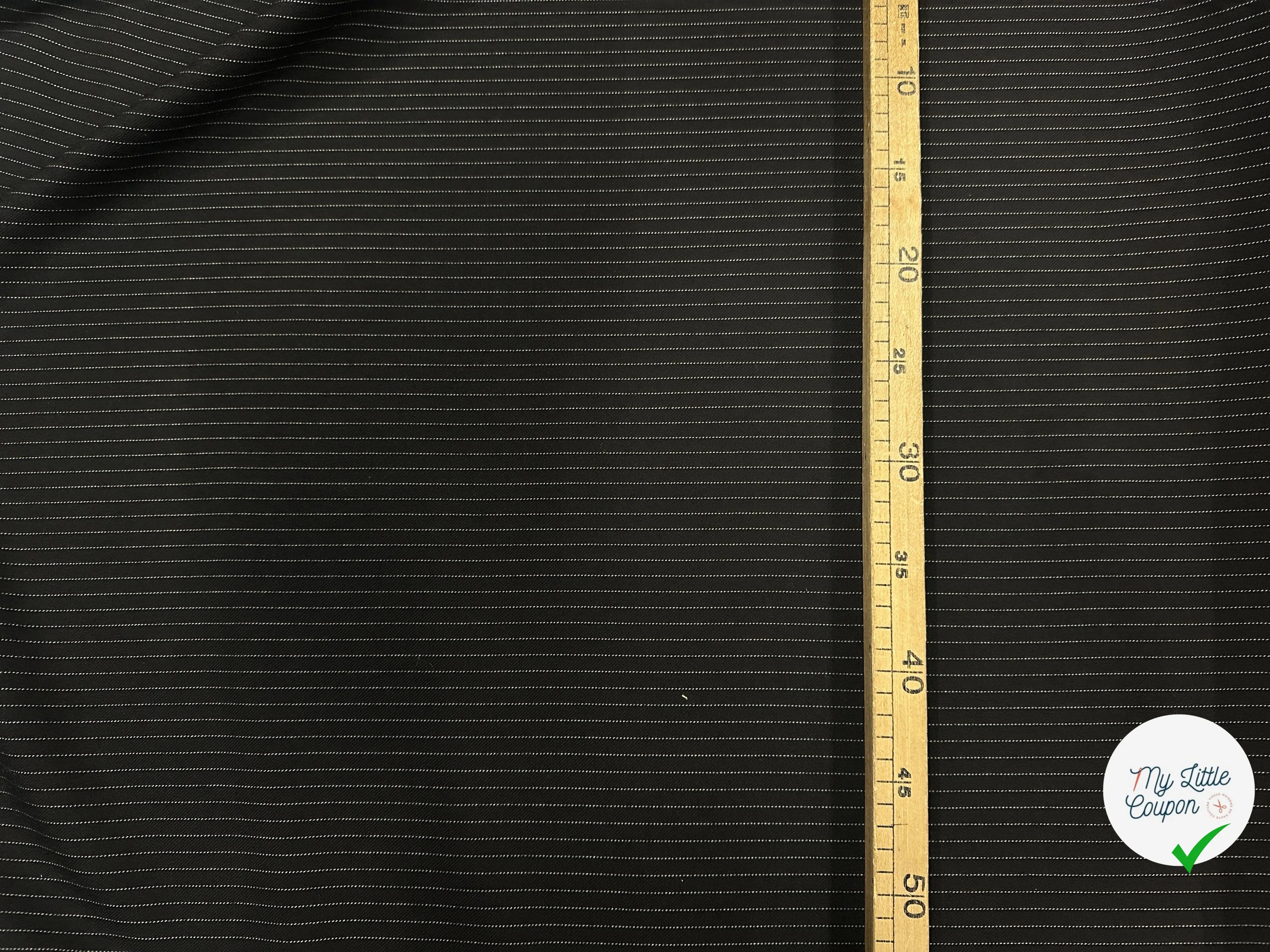 GABARDINE DE LAINE NOIRE PIN STRIPES WHITE MLC INTERN