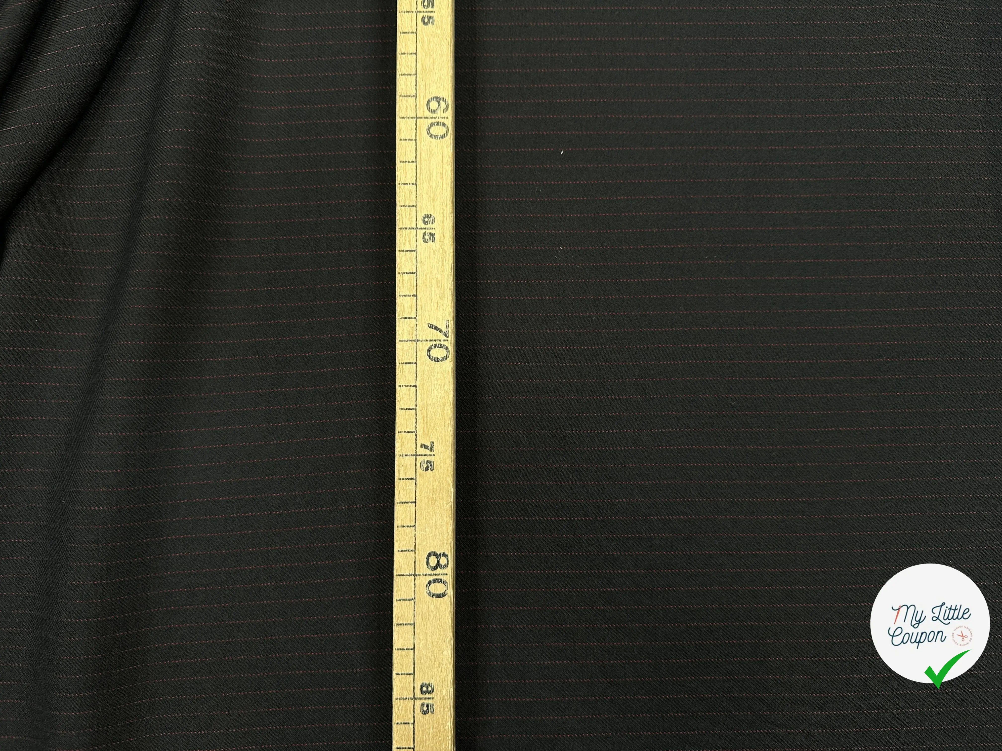 GABARDINE DE LAINE NOIRE PINSTRIPES ROUGE MLC INTERN