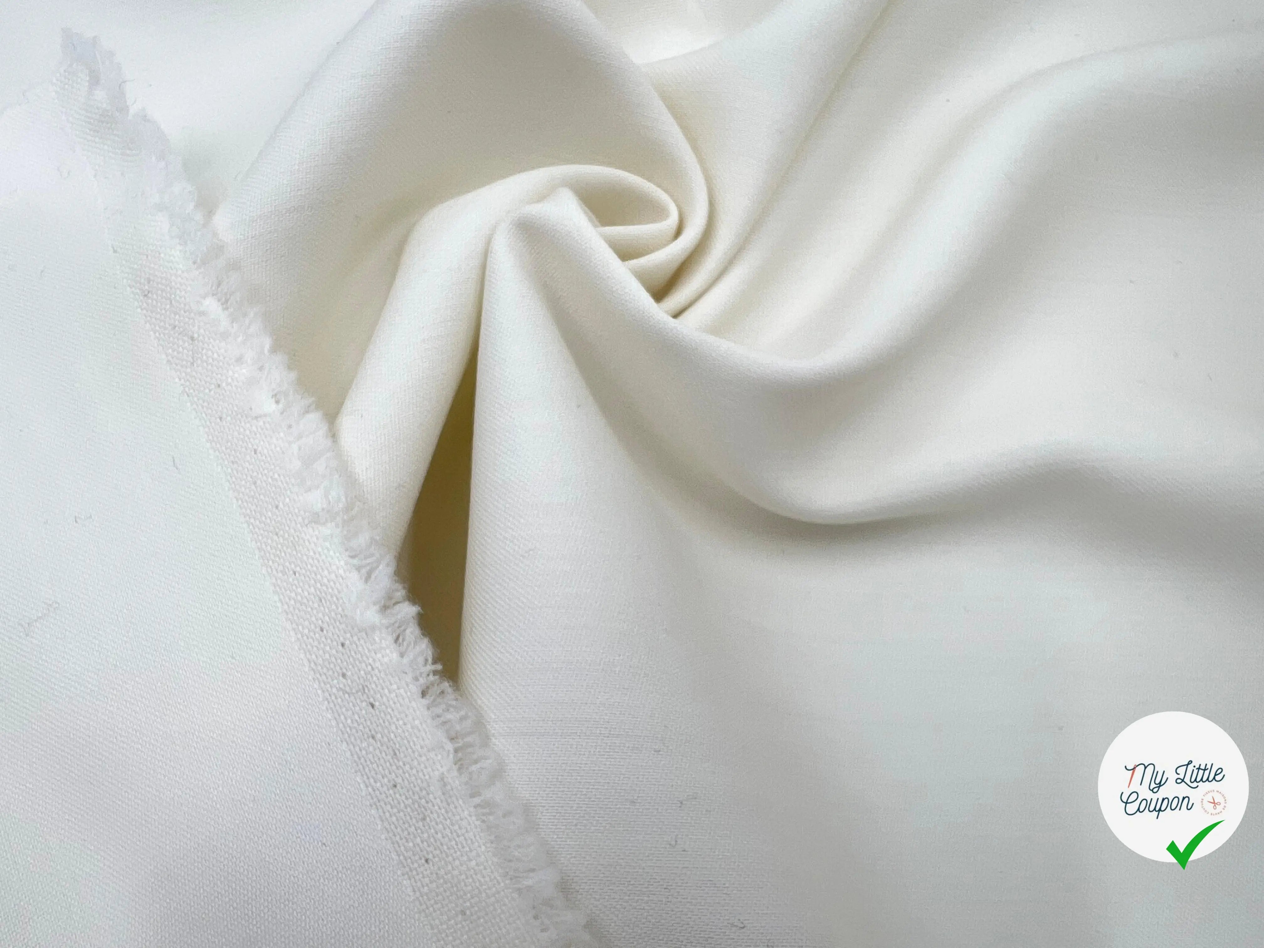 GABARDINE DE LAINE OFF WHITE - My Little Coupon - tissu - coudre