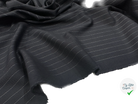 GABARDINE DE LAINE RAYURES FINE NAVY FOULE MLC INTERN