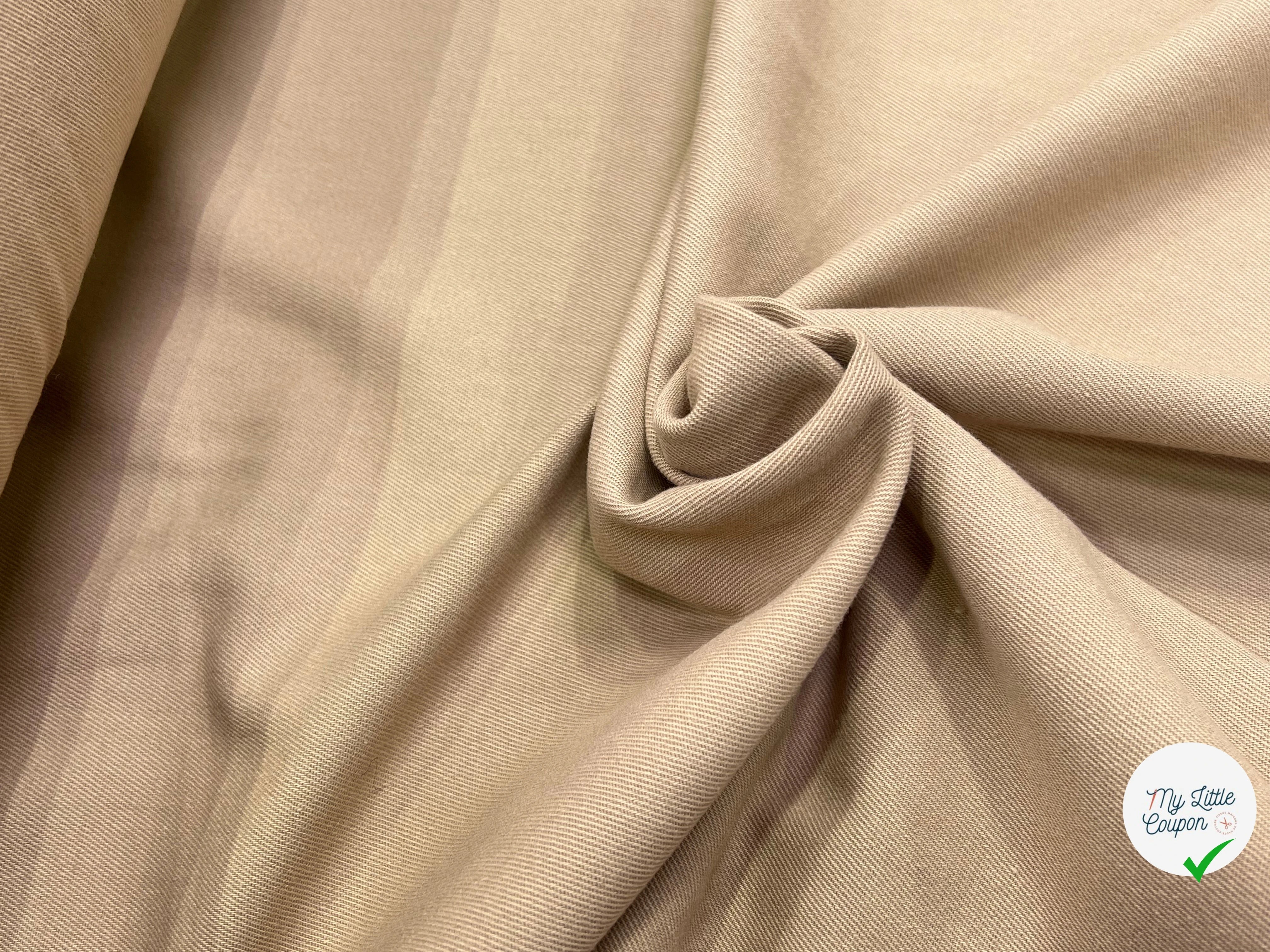 GABARDINE DE LAINE SOUPLE STRIÉE BEIGE MARRONÉ 98% LAINE - My Little Coupon