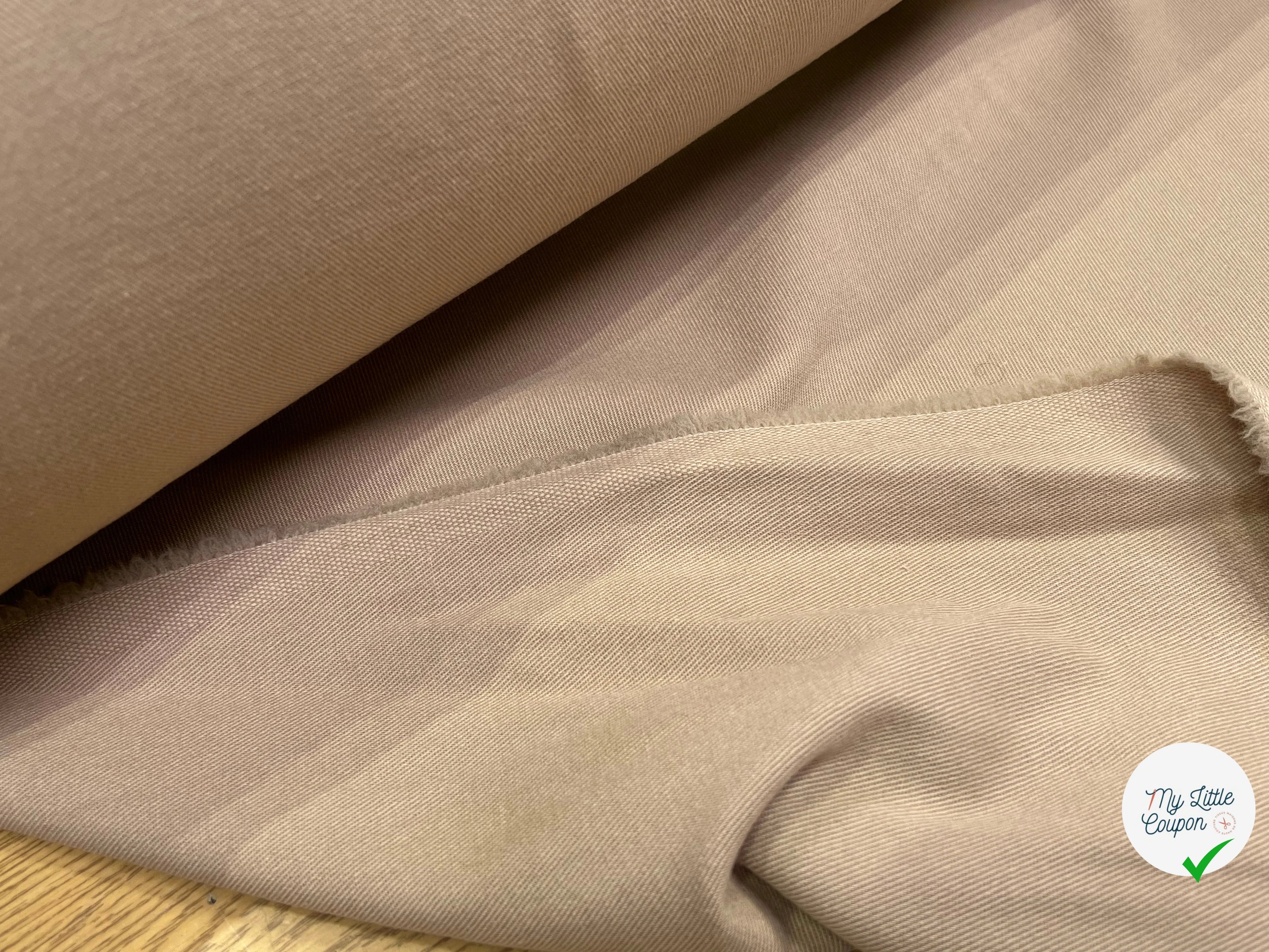 GABARDINE DE LAINE SOUPLE STRIÉE BEIGE MARRONÉ 98% LAINE - My Little Coupon