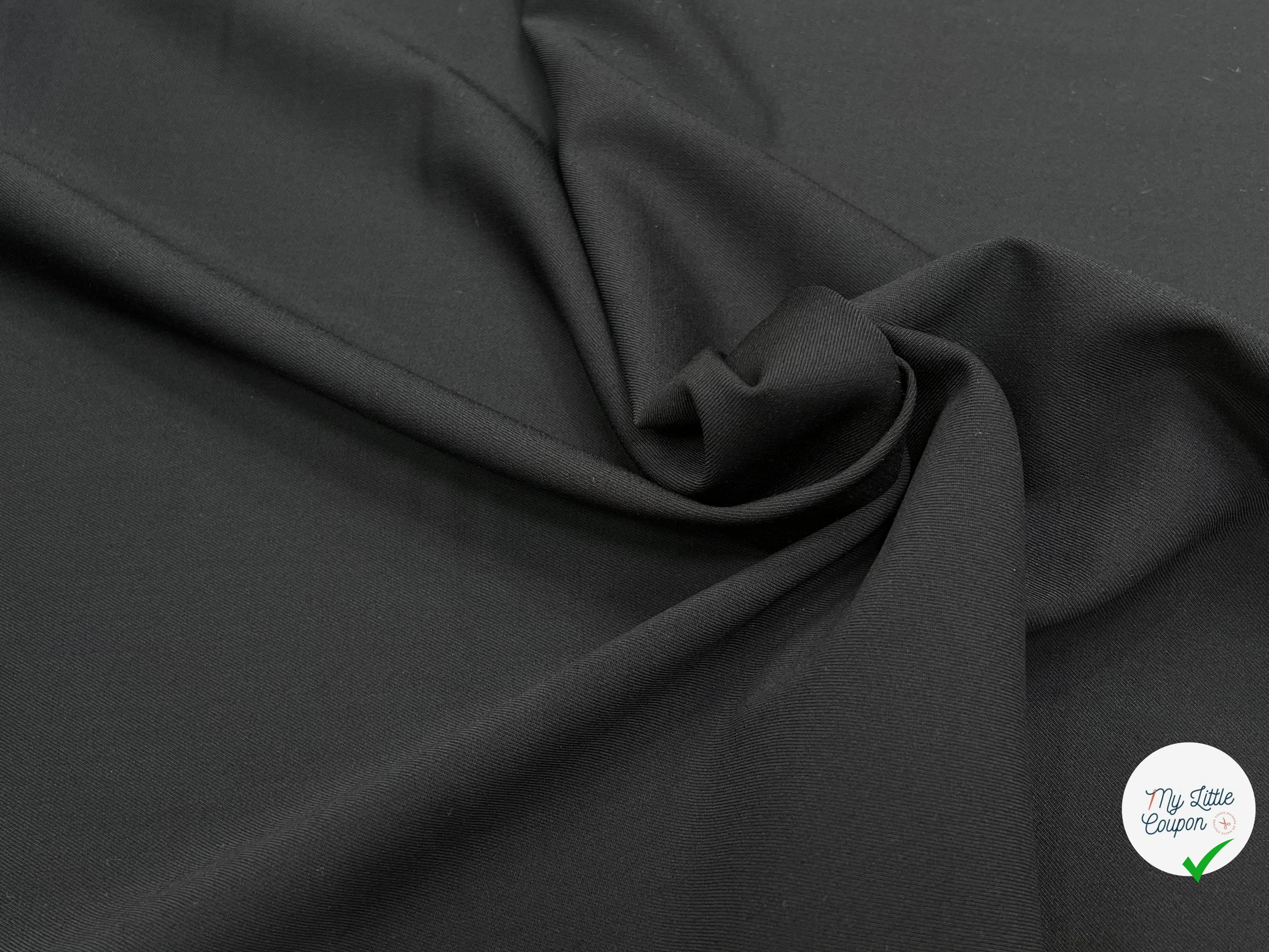 GABARDINE DE LAINE STRETCH BELLE TENUE NOIR 100% LAINE - My Little Coupon