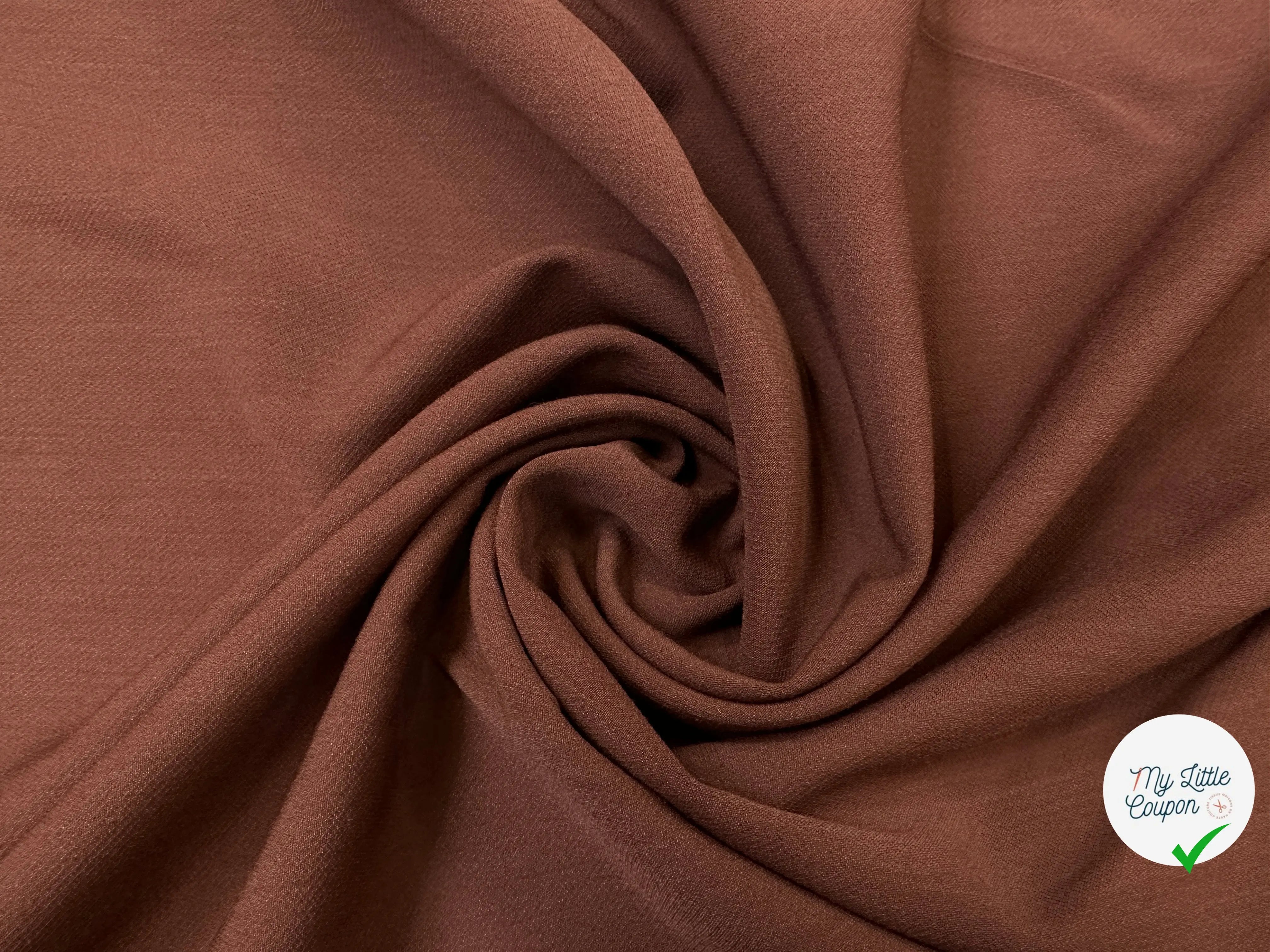 GABARDINE DE LAINE STRETCH MARRON CACACO - My Little Coupon