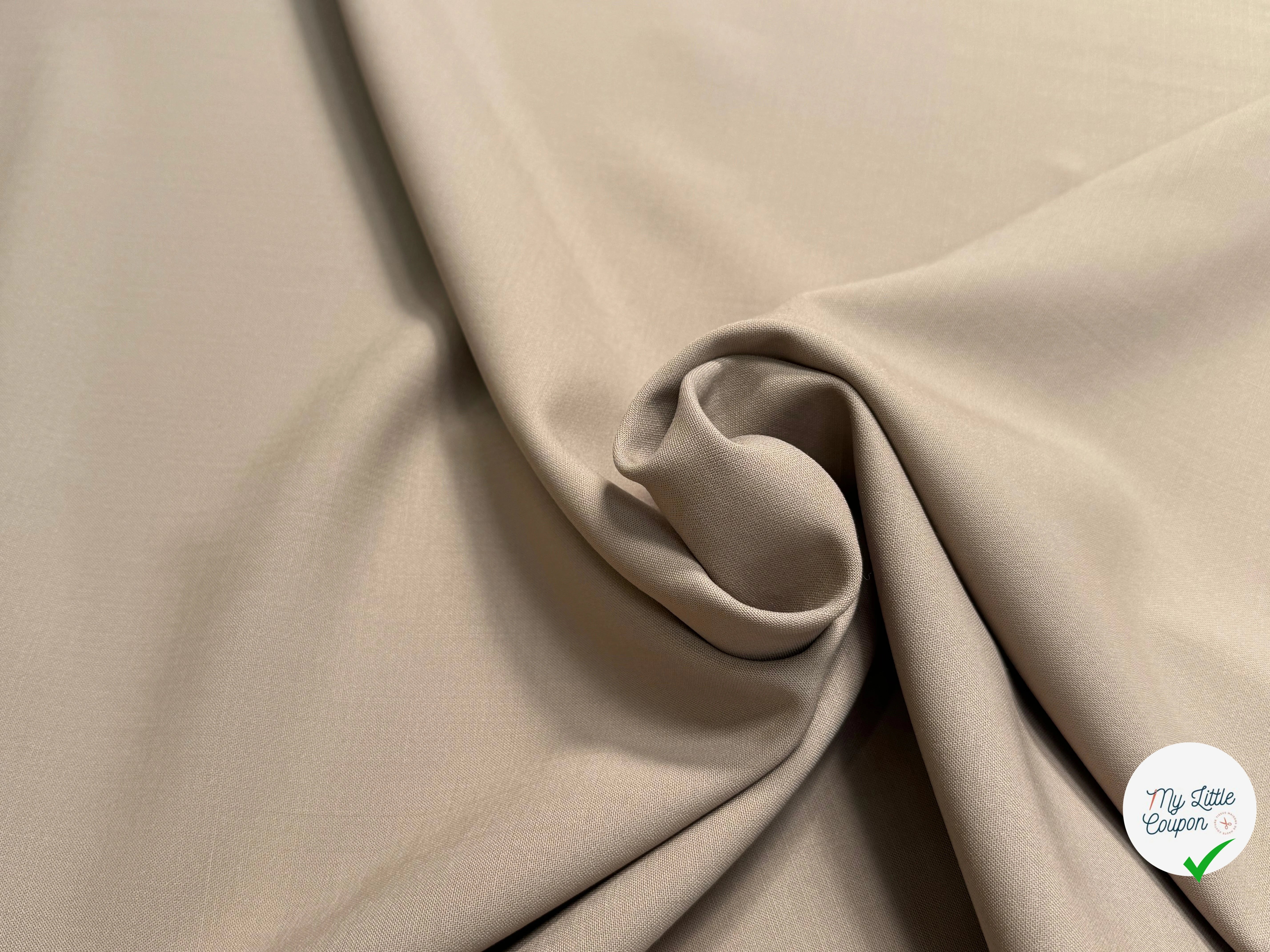 GABARDINE DE LAINE STRETCH TRÈS BELLE TENUE BEIGE TAUPE - My Little Coupon