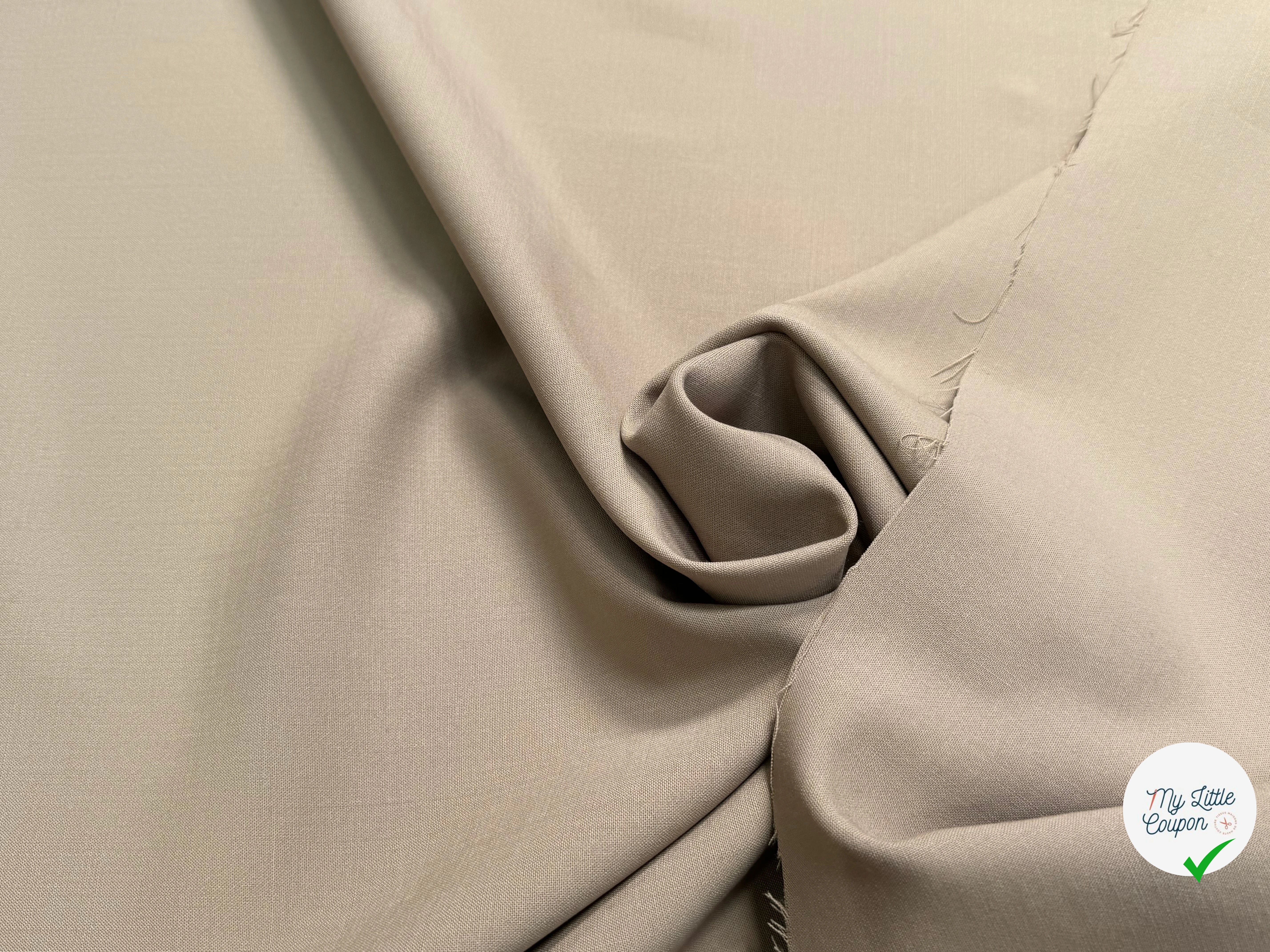 GABARDINE DE LAINE STRETCH TRÈS BELLE TENUE BEIGE TAUPE - My Little Coupon