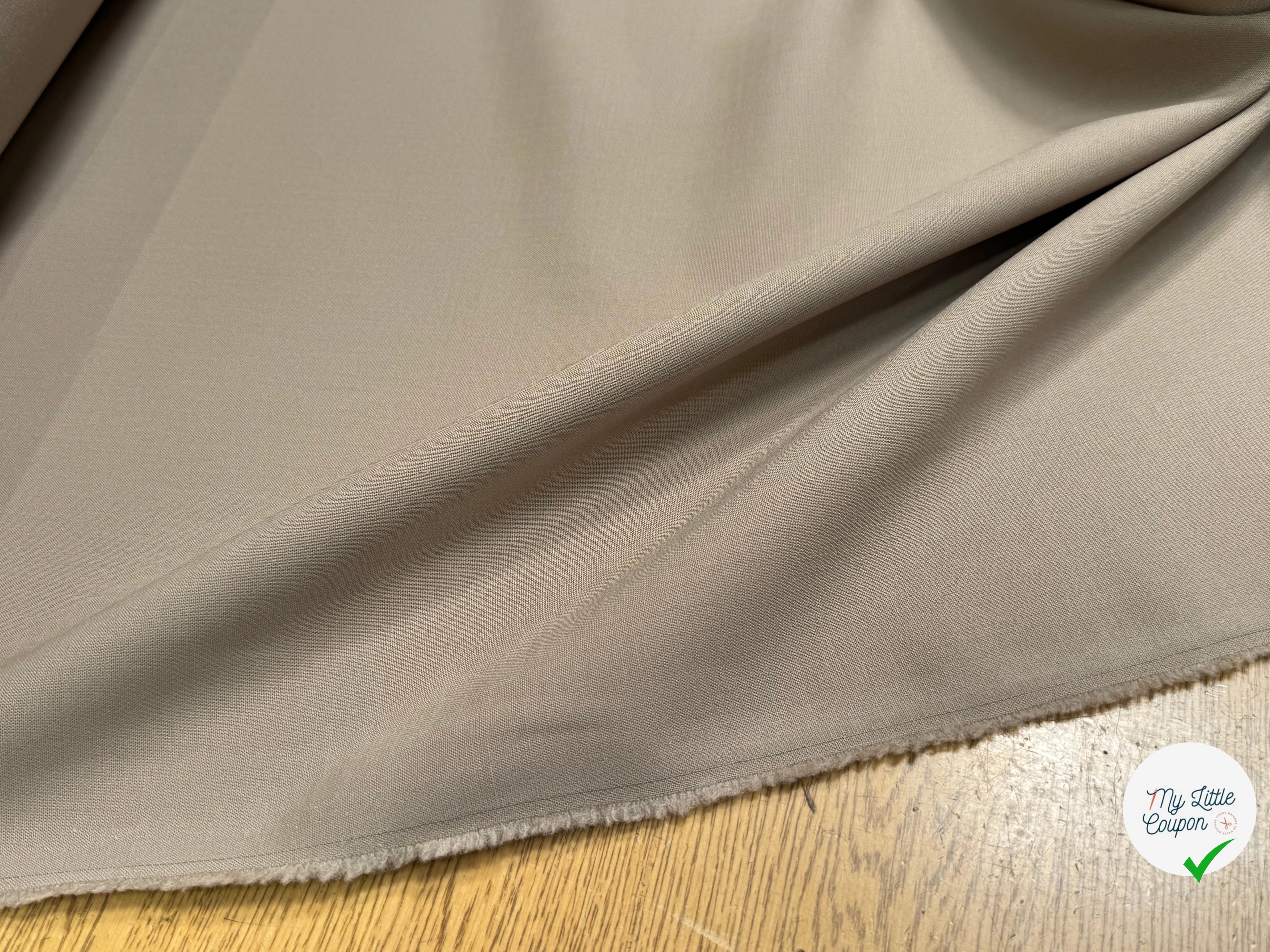 GABARDINE DE LAINE STRETCH TRÈS BELLE TENUE BEIGE TAUPE - My Little Coupon