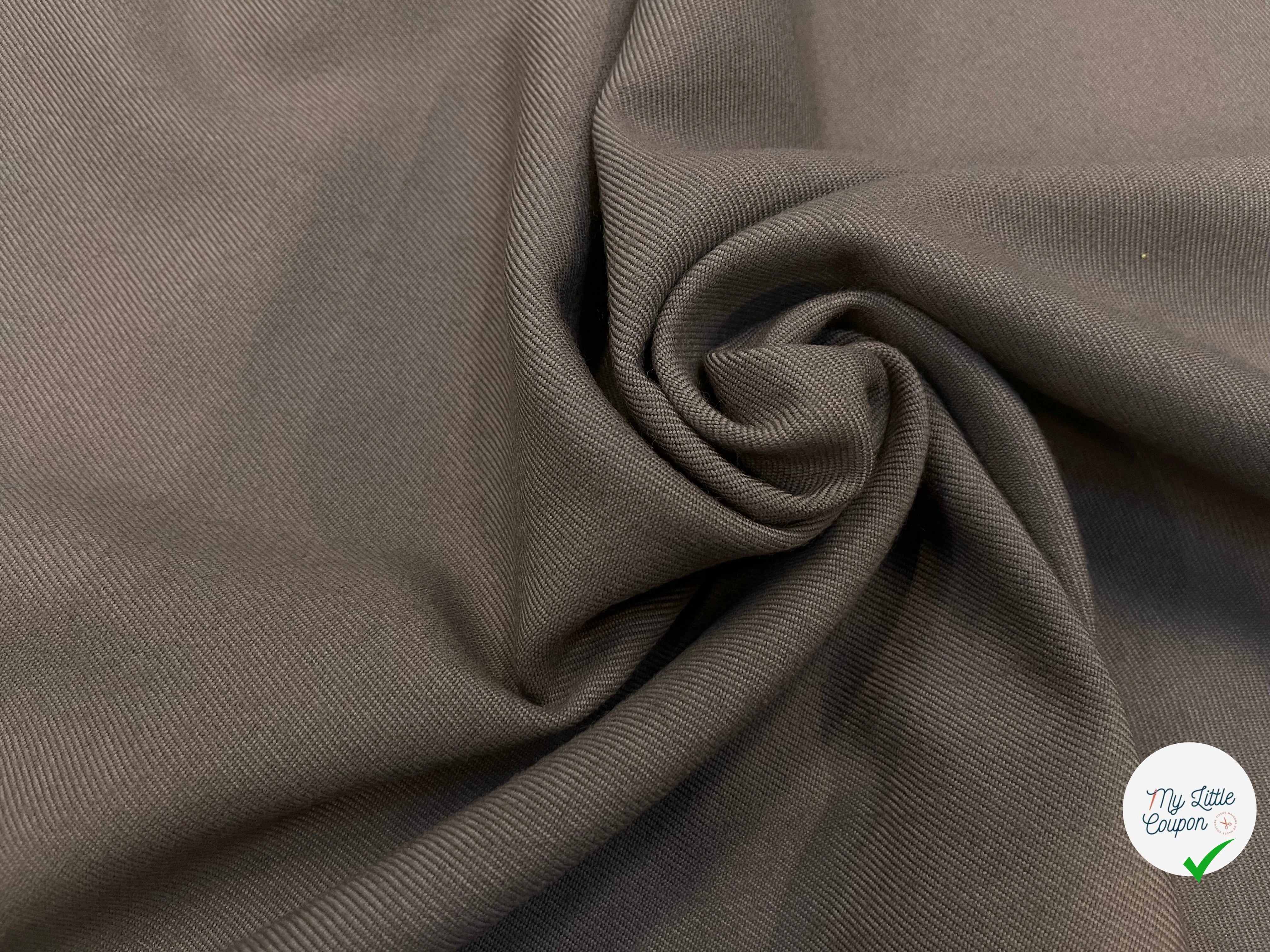 GABARDINE DE LAINE STRIÉE 70% LAINE LIGHT MOCHA - My Little Coupon