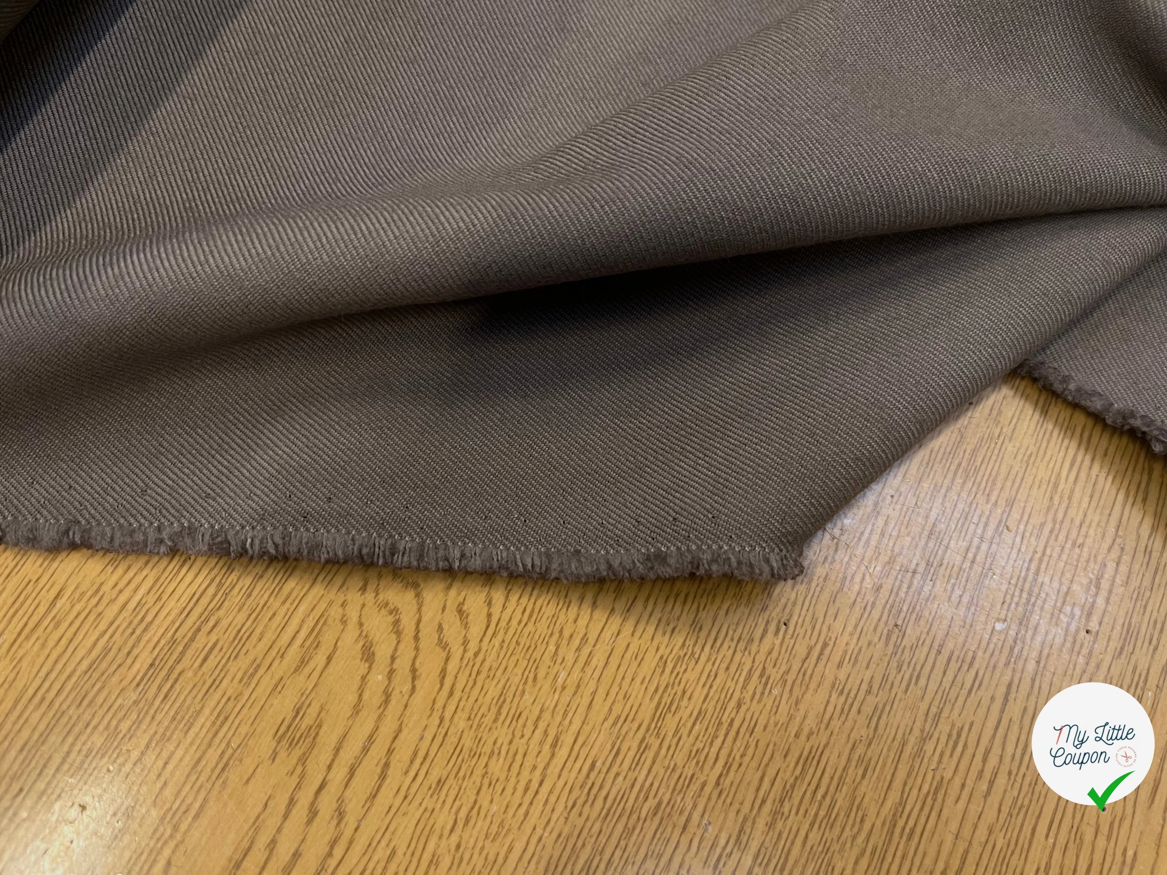 GABARDINE DE LAINE STRIÉE 70% LAINE LIGHT MOCHA - My Little Coupon