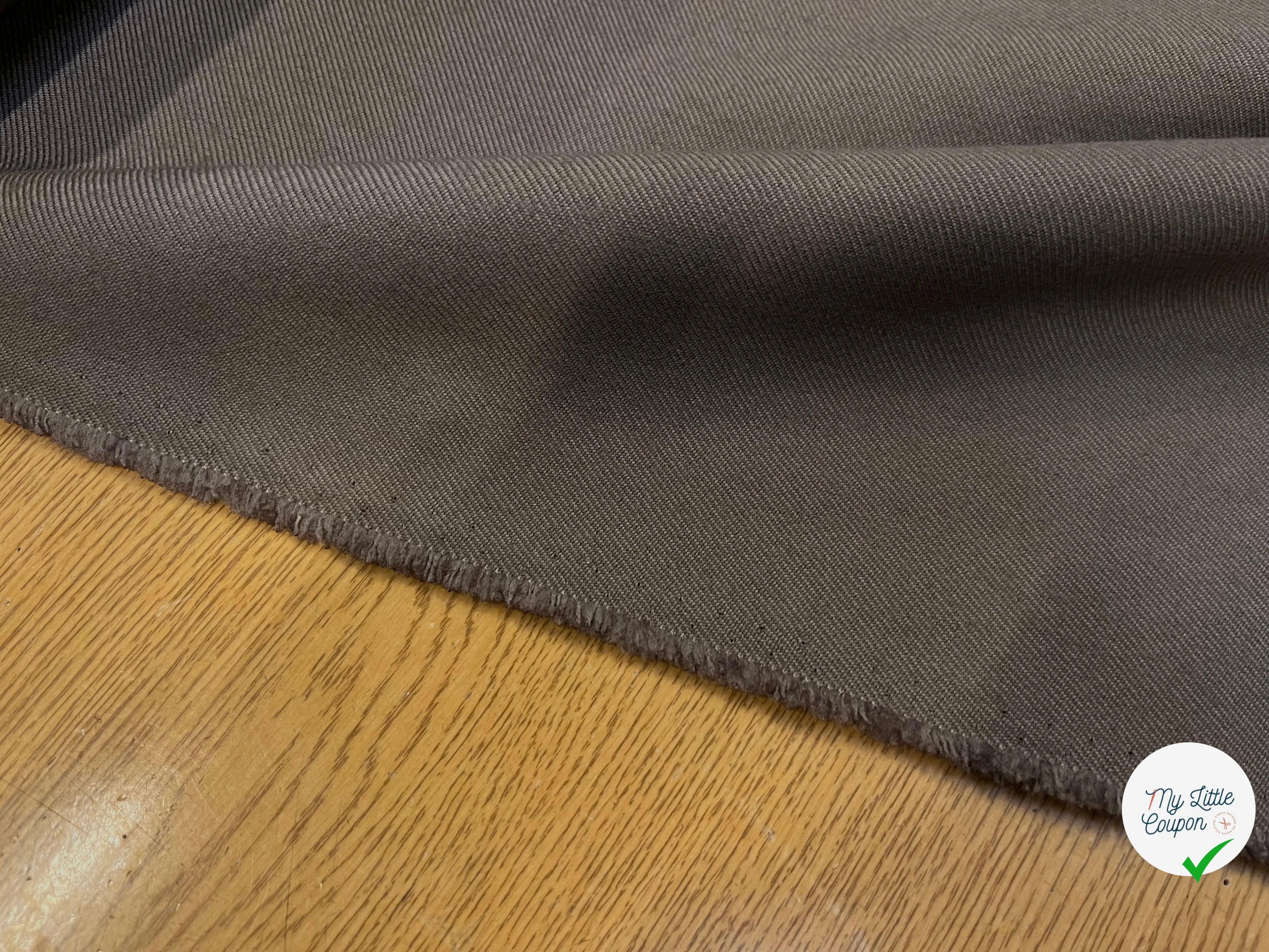 GABARDINE DE LAINE STRIÉE 70% LAINE LIGHT MOCHA - My Little Coupon