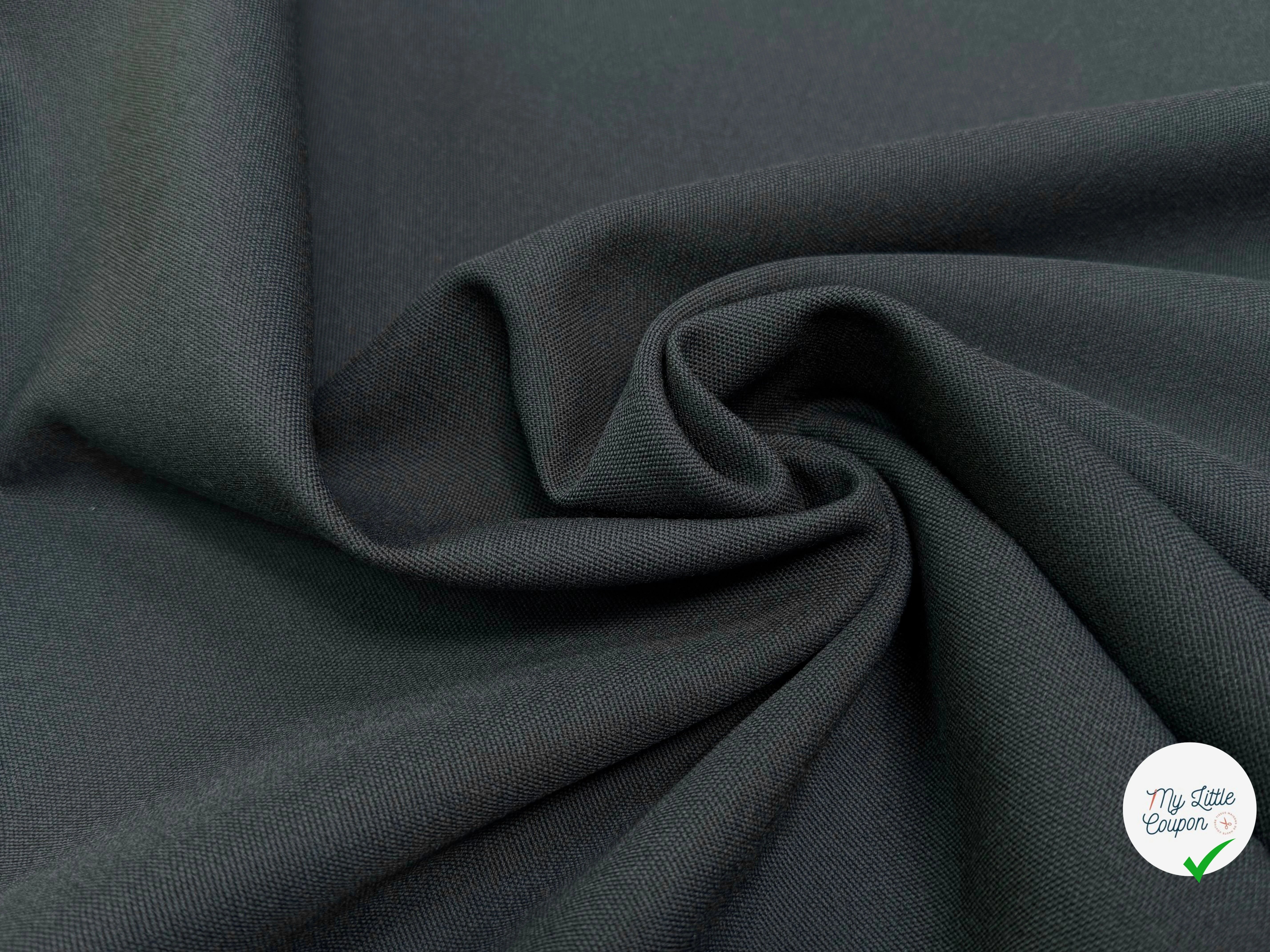 GABARDINE DE LAINE TRÈS BELLE TENUE VERT DE GRIS FONCÉ - My Little Coupon