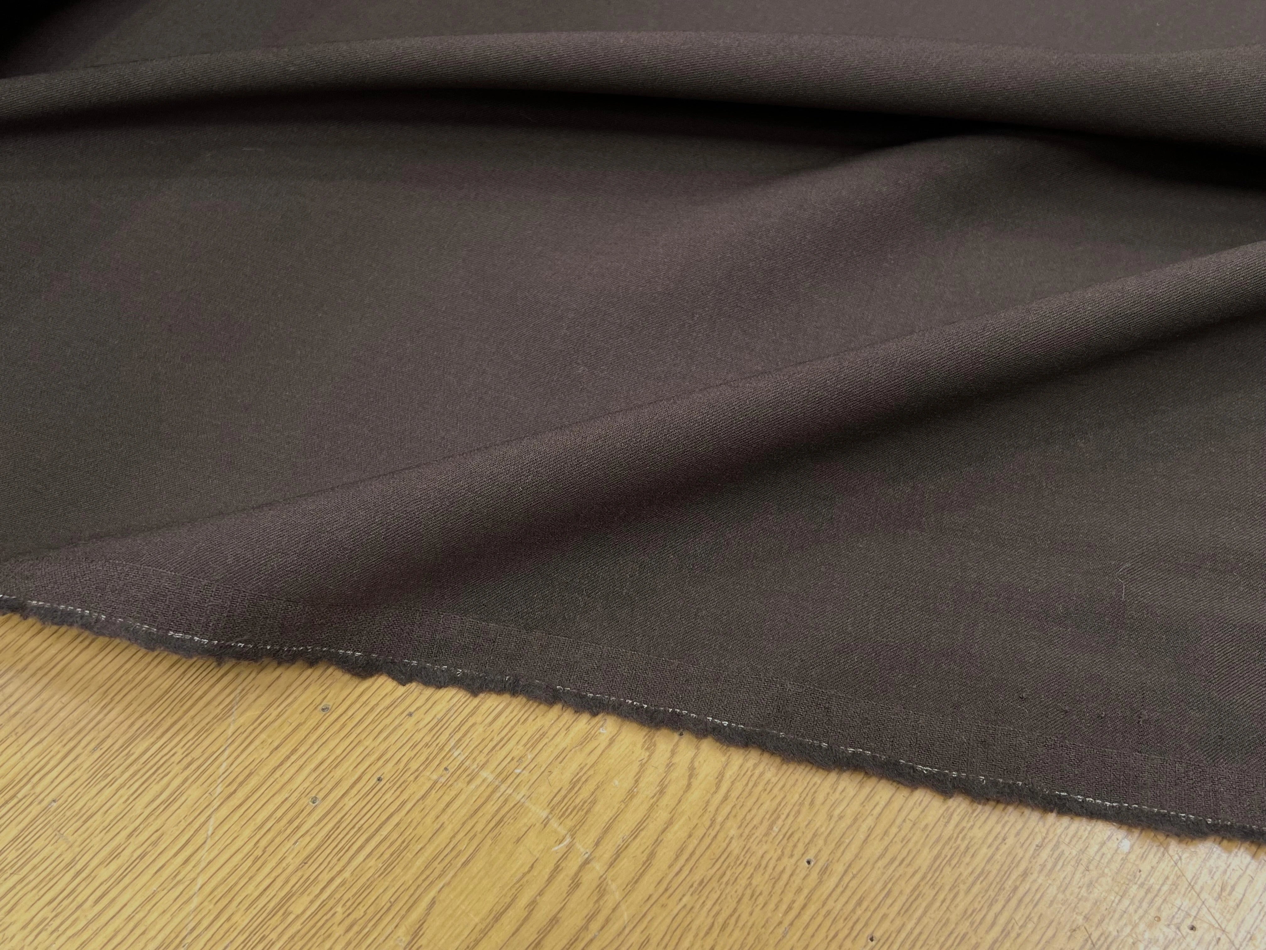 GABARDINE DE LAINE ULTRA STRETCH MARRON FONCÉ  80% LAINE - My Little Coupon