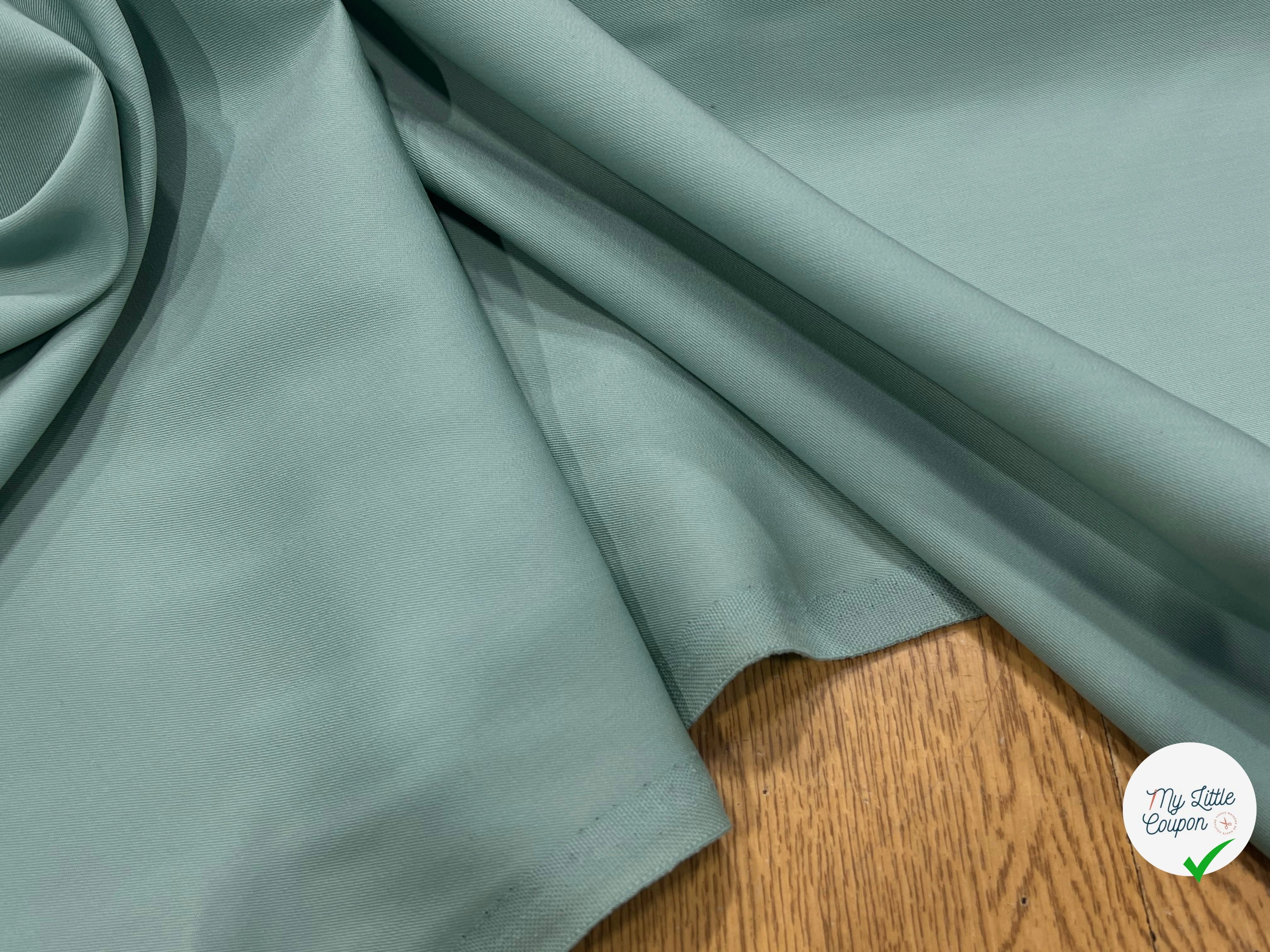 GABARDINE DE LAINE VERT D'EAU BELLE TENUE 50% LAINE - My Little Coupon