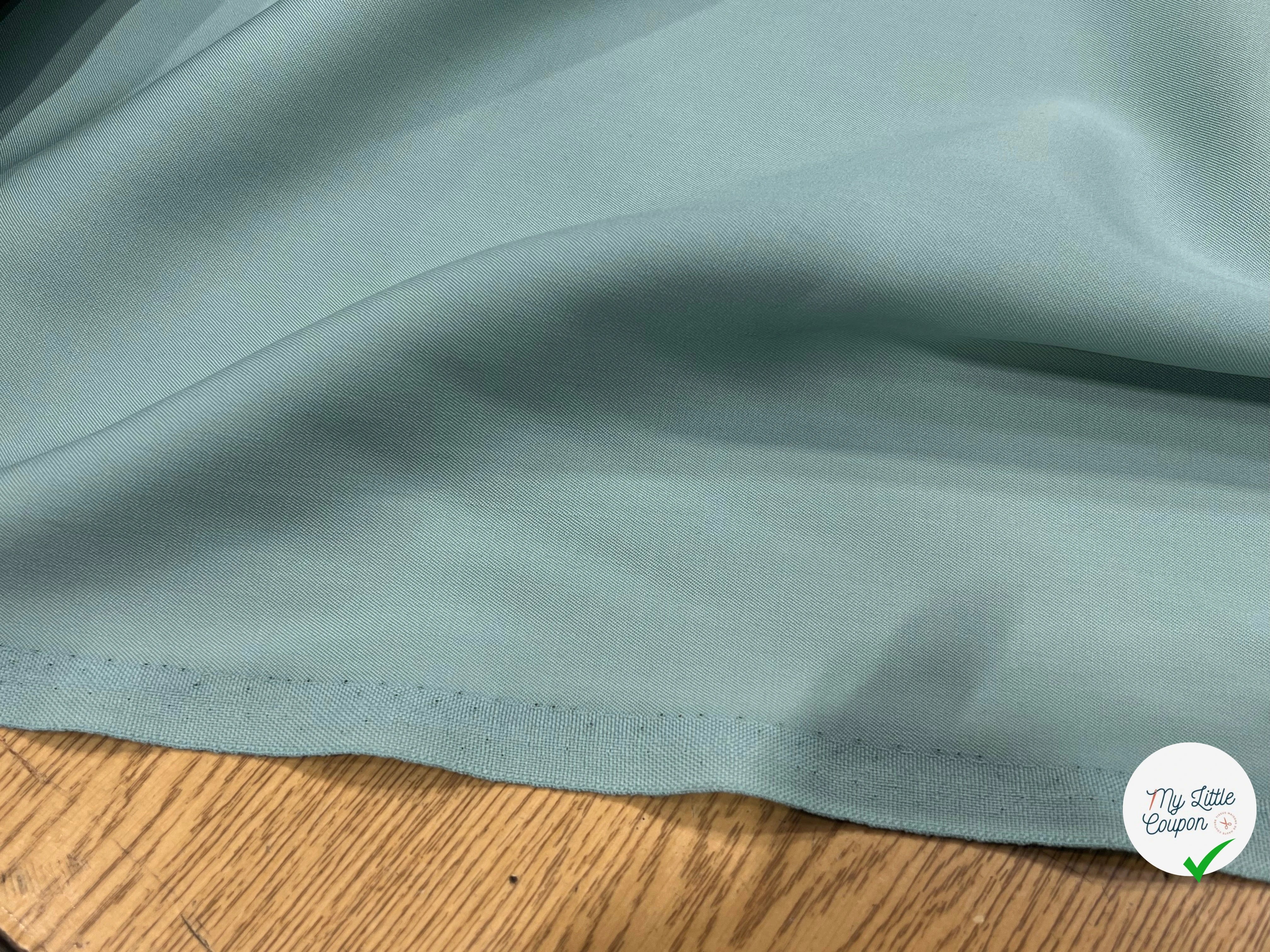 GABARDINE DE LAINE VERT D'EAU BELLE TENUE 50% LAINE - My Little Coupon