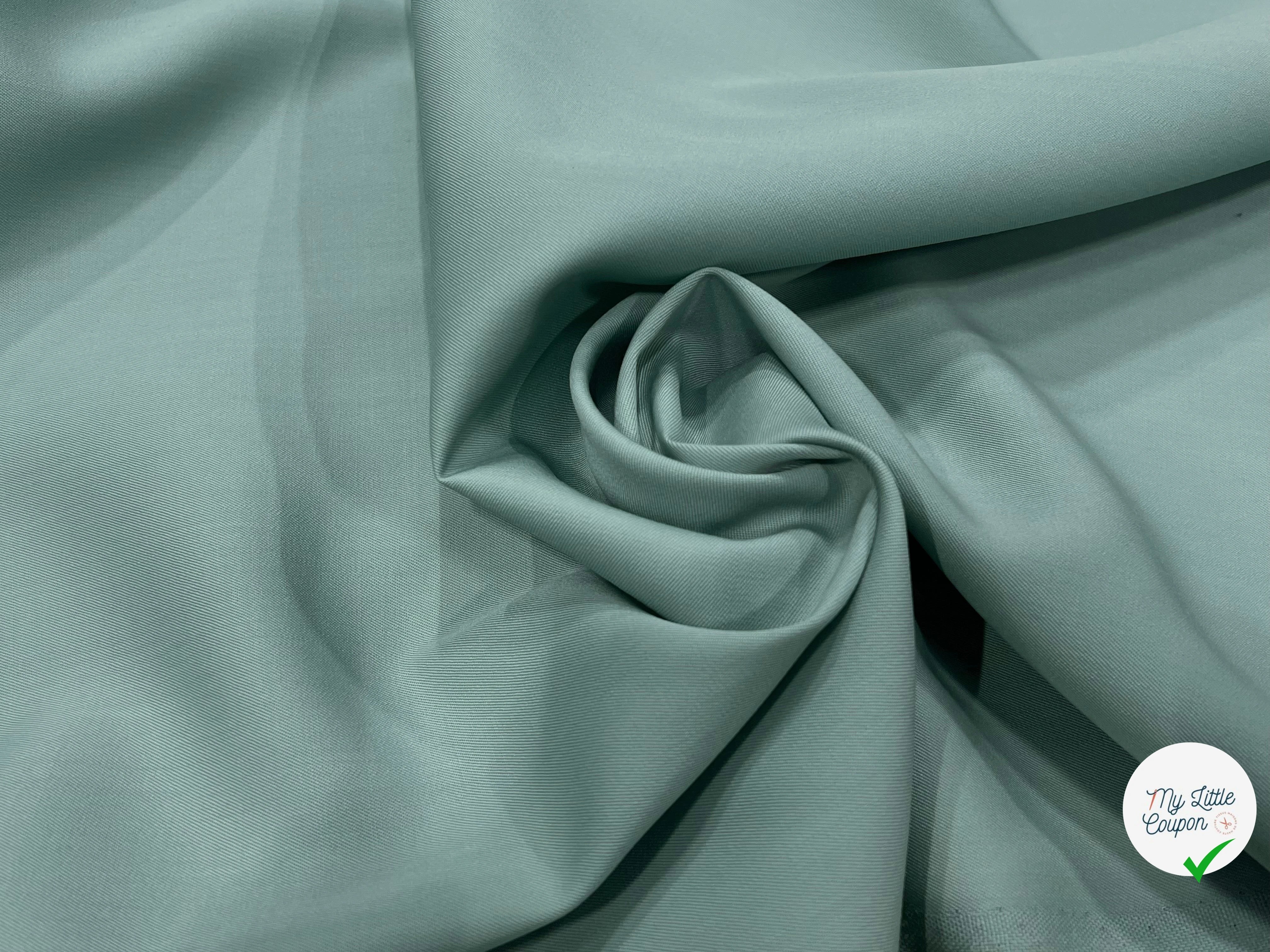 GABARDINE DE LAINE VERT D'EAU BELLE TENUE 50% LAINE - My Little Coupon