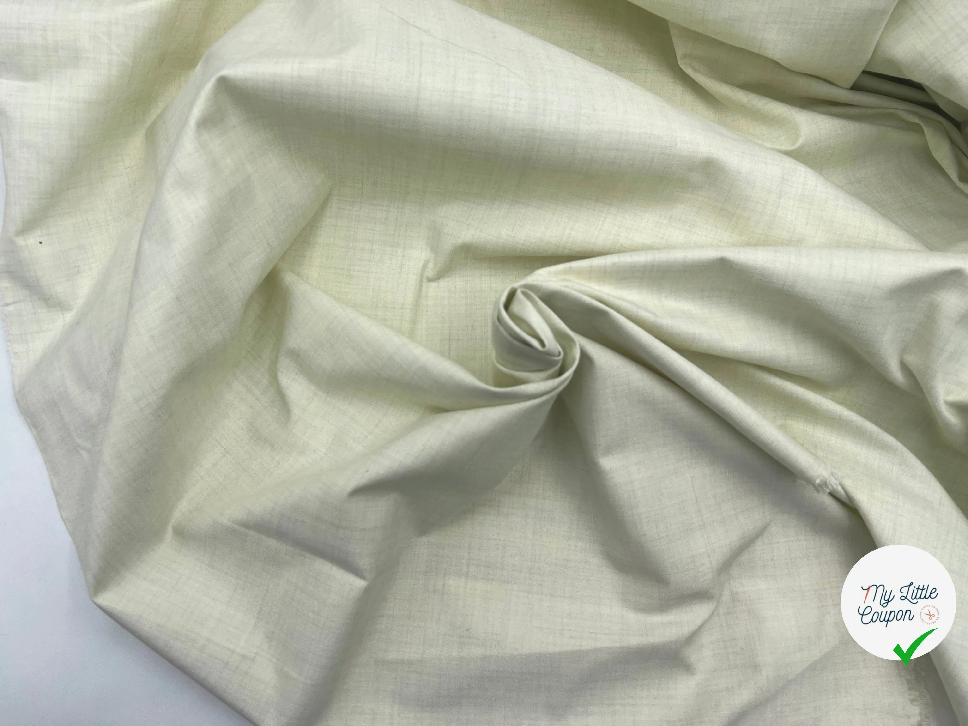 GABARDINE DE POLYCOTON ÉCRU TOMBÉ DE MÉTIER - My Little Coupon - tissu - coudre