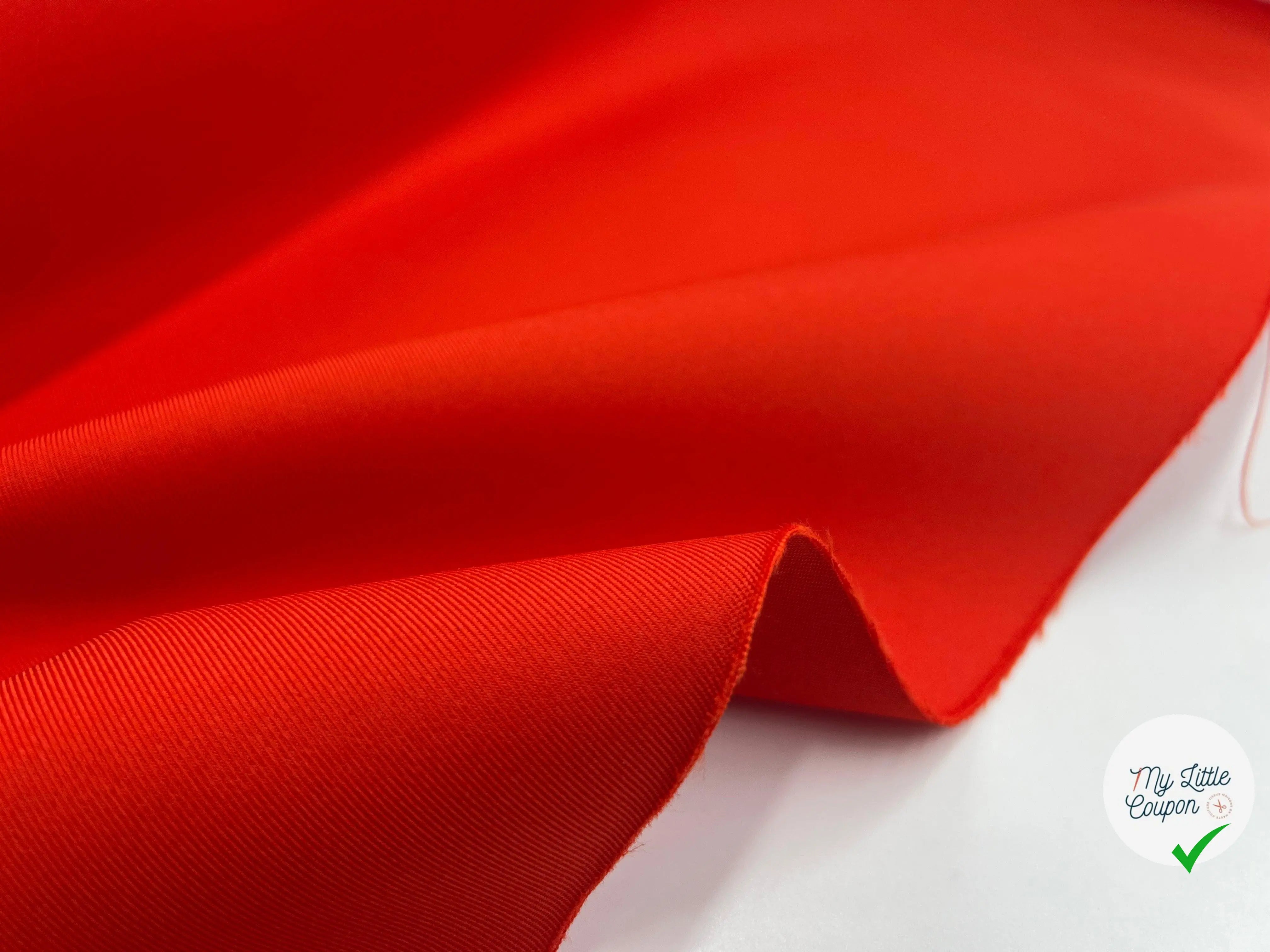 GABARDINE DOUBLE ÉTOFFE CONTRECOLLÉE PRESTIGE JAPON VERMILLON QUALITÉ SUPÉRIEURE - My Little Coupon - tissu - coudre