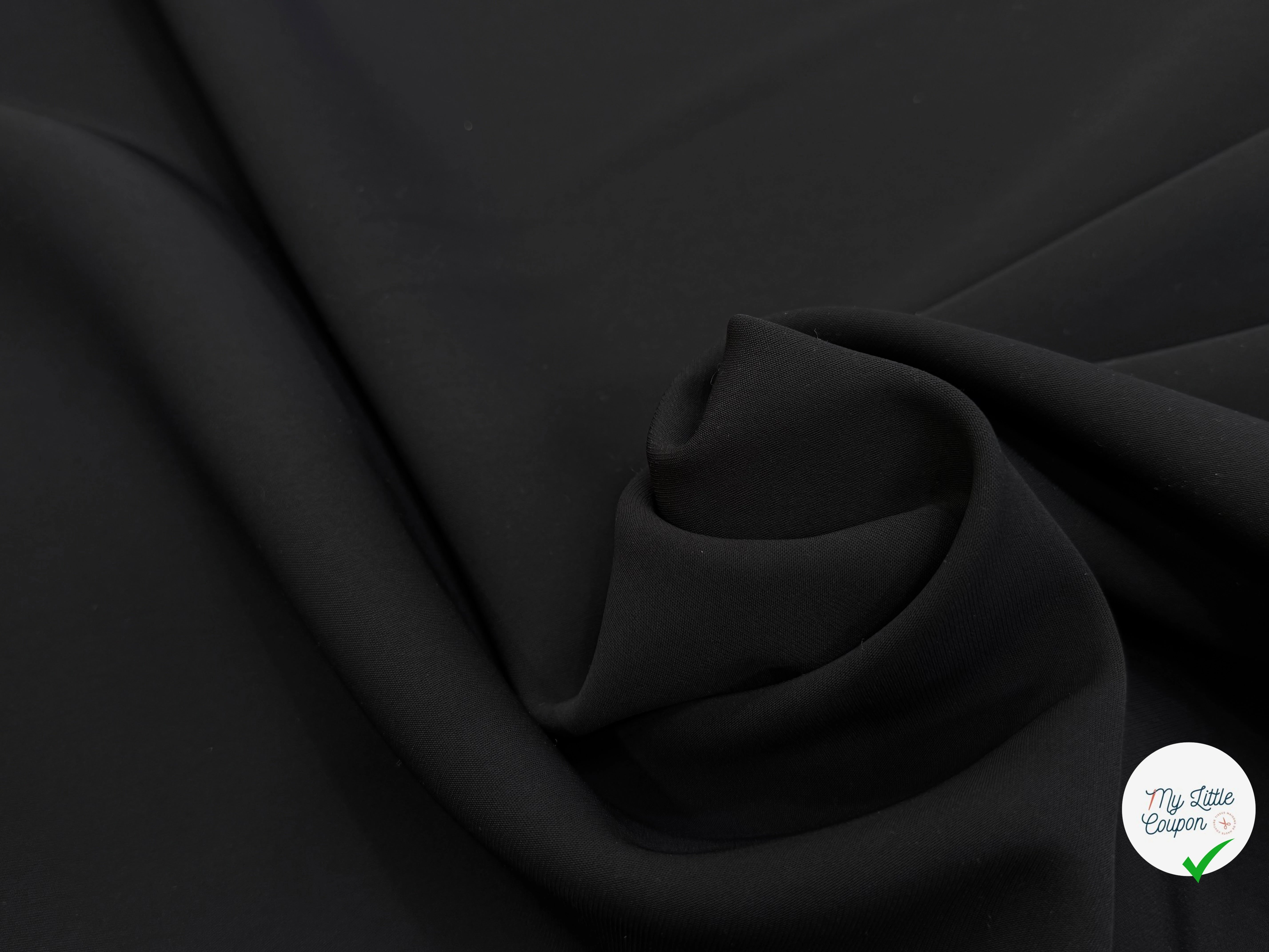 GABARDINE DOUBLE ETOFFE NOIR LÉGÈREMENT STRETCH  BELLE TENUE - My Little Coupon
