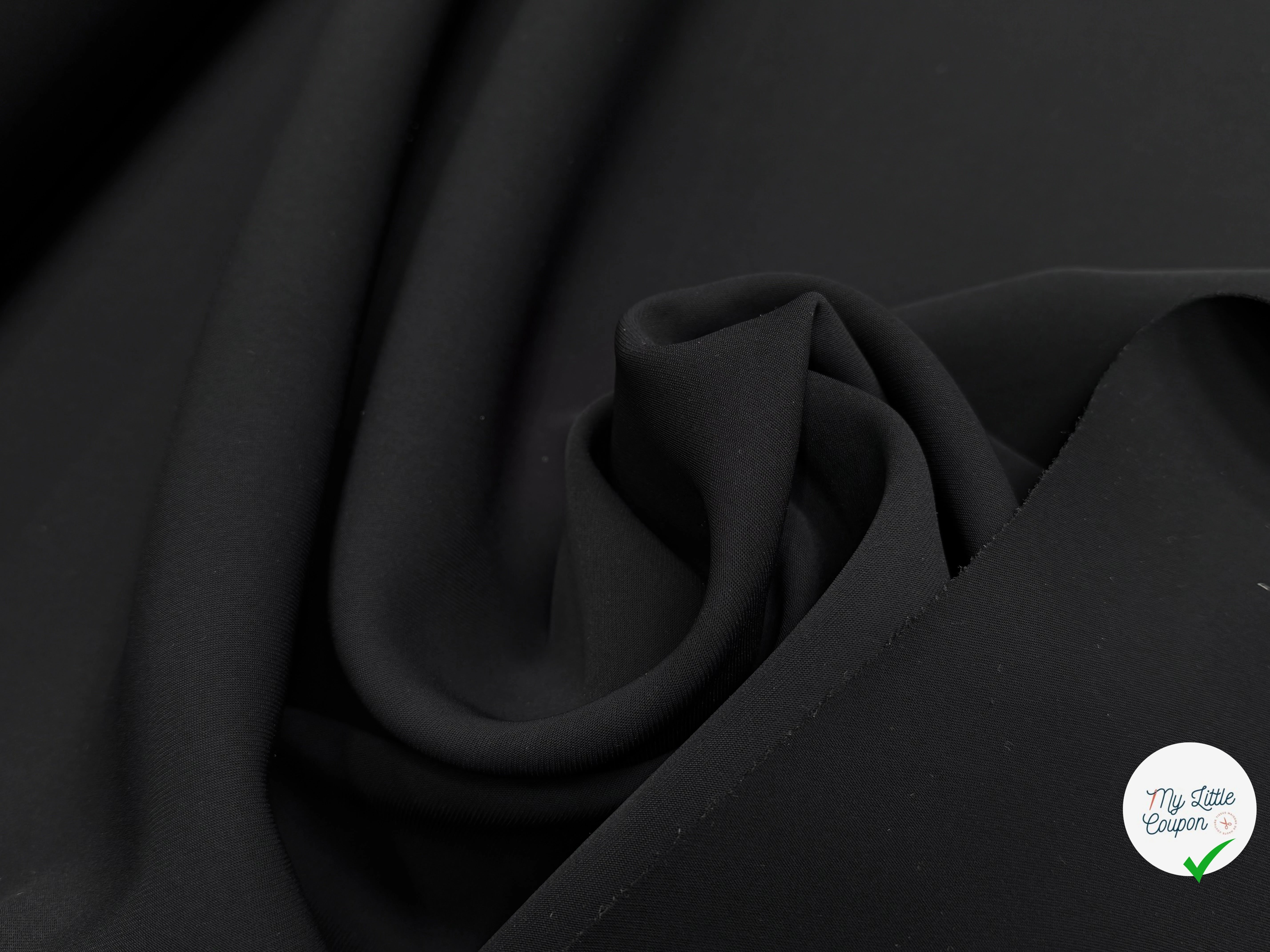 GABARDINE DOUBLE ETOFFE NOIR - My Little Coupon