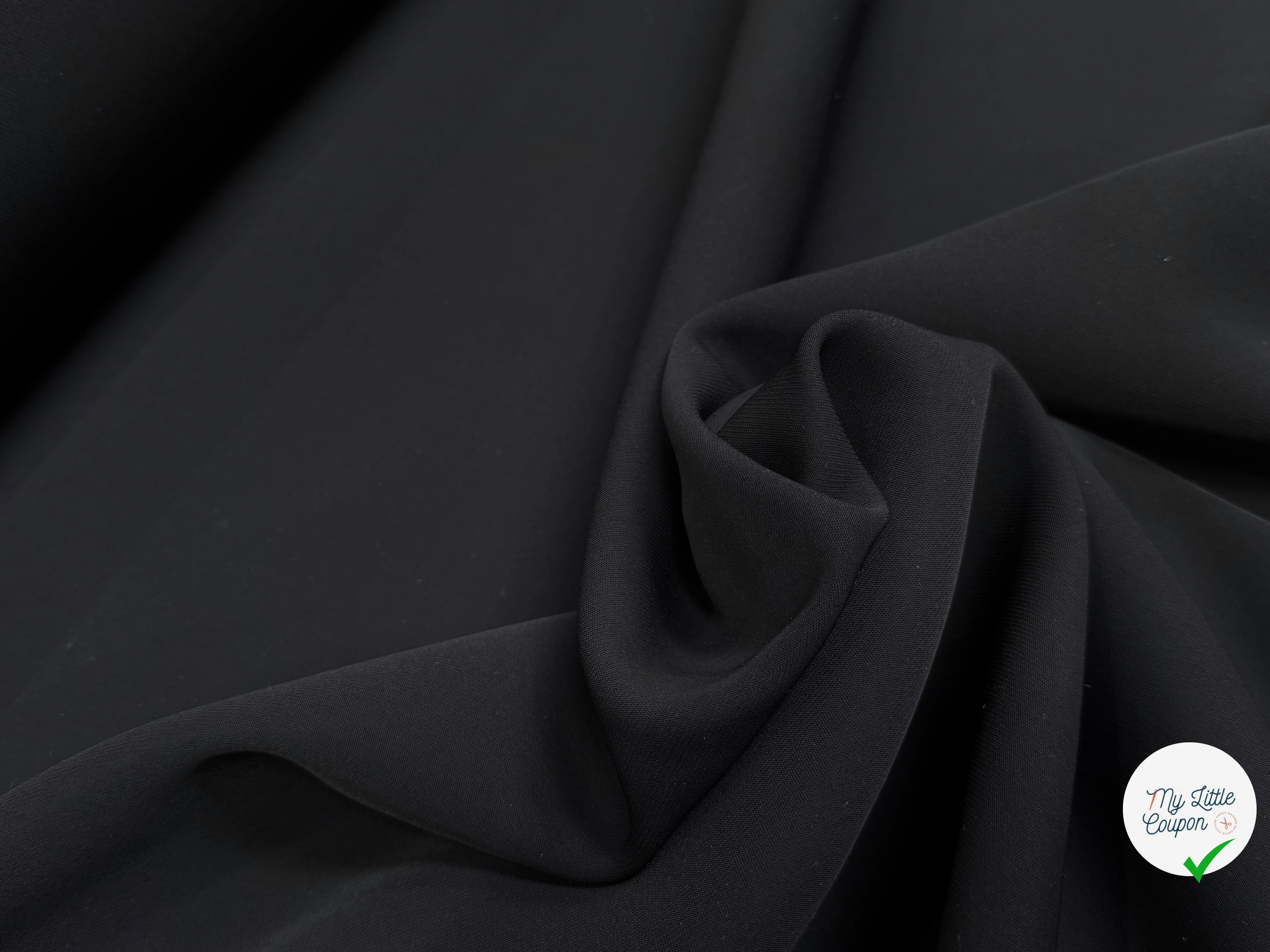 GABARDINE DOUBLE ETOFFE NOIR - My Little Coupon