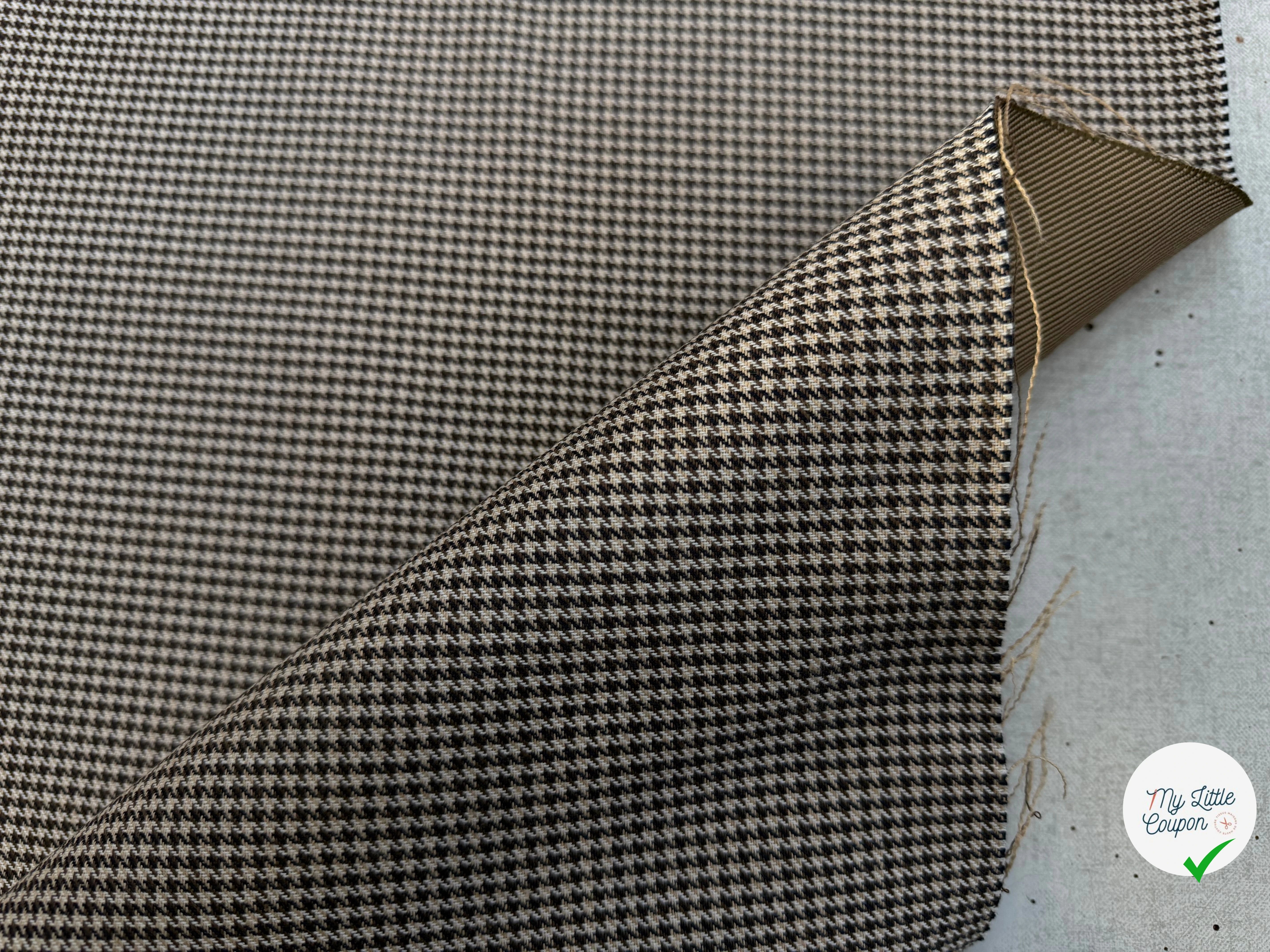 GABARDINE DOUBLE FACE MOTIF PIED DE POULE FACE SERGÉE - My Little Coupon