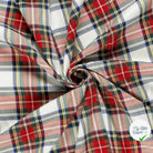 GABARDINE ÉCOSSAISE TARTAN STRETCH BLANC - My Little Coupon