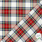 GABARDINE ÉCOSSAISE TARTAN STRETCH BLANC - My Little Coupon