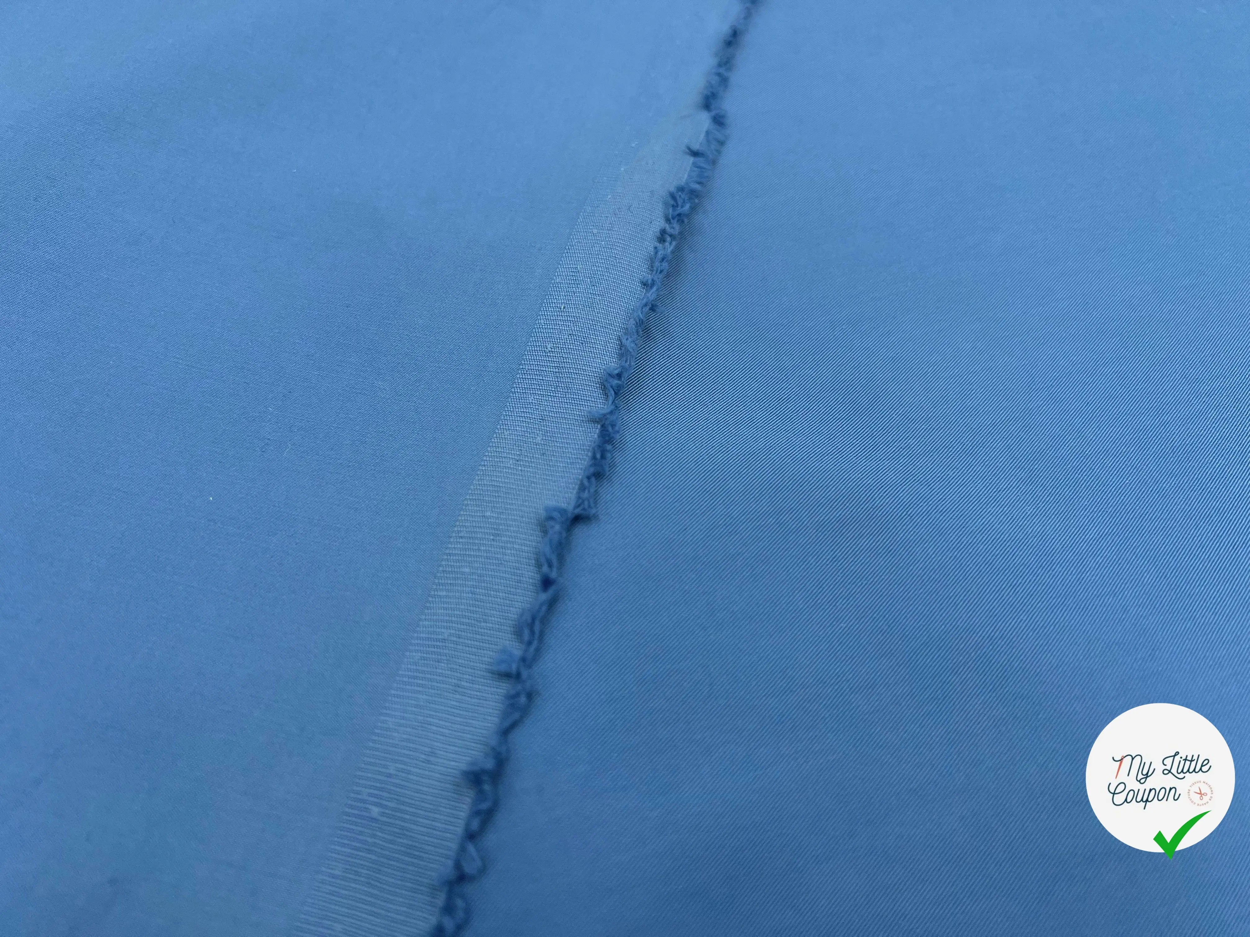 GABARDINE FINE DE COTON BLEU CÉRULÉEN - My Little Coupon - tissu - coudre