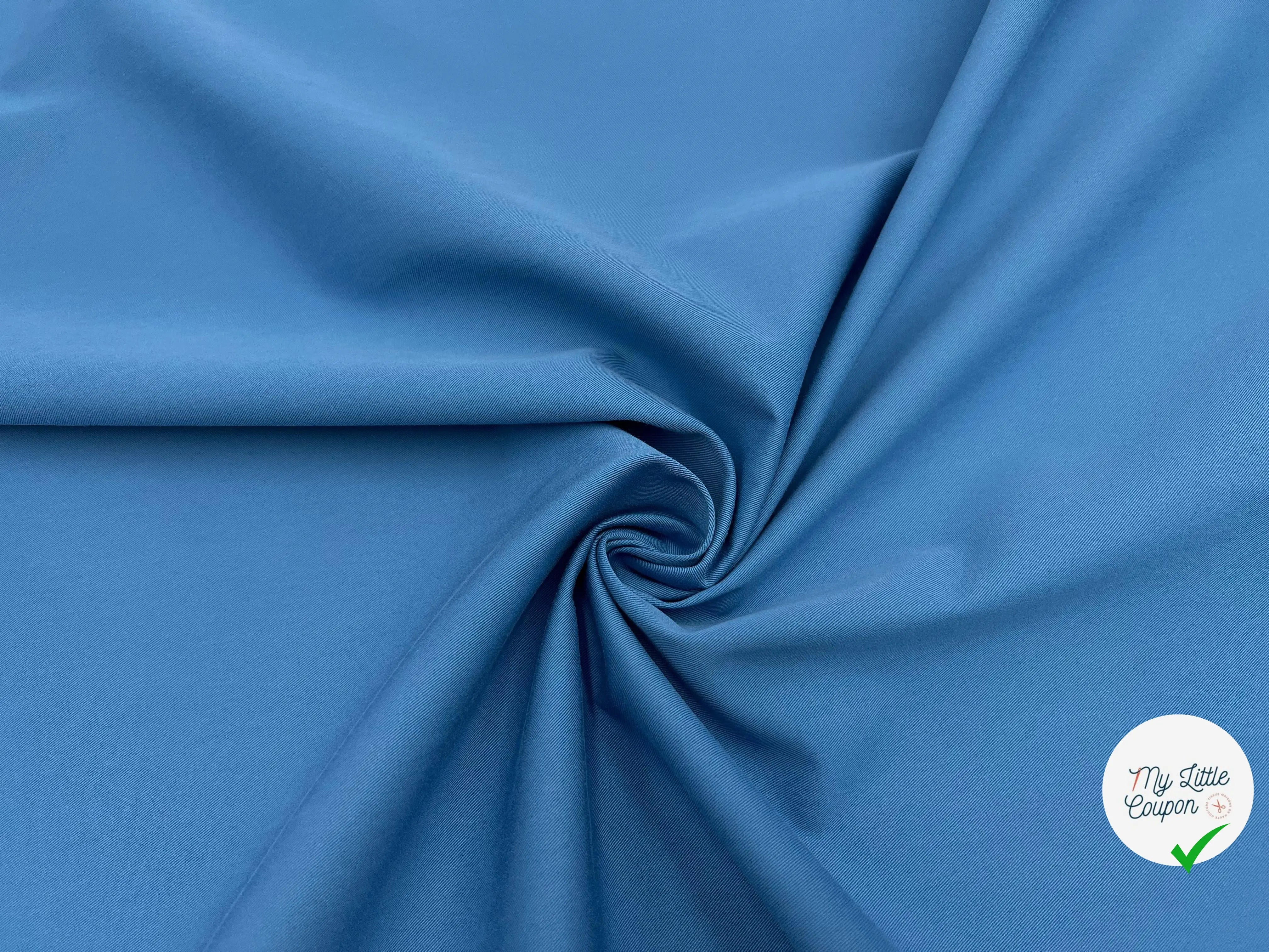 GABARDINE FINE DE COTON BLEU CÉRULÉEN - My Little Coupon - tissu - coudre
