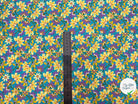 GABARDINE FINE DE COTON IMPRIMÉ FLEURS DE TURQUOISE - My Little Coupon - tissu - coudre