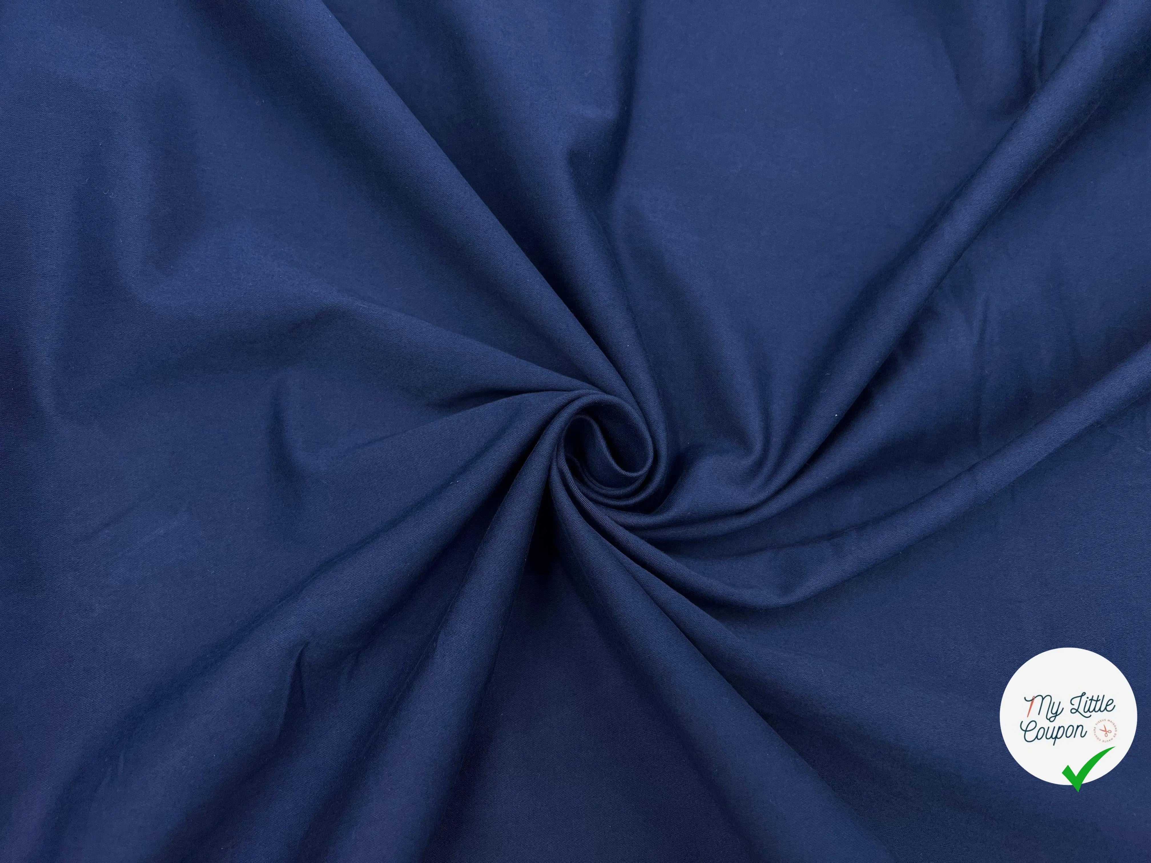 GABARDINE FINE DE COTON NAVY STRETCH - My Little Coupon - tissu - coudre