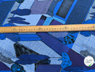 GABARDINE FINE DE COTON STRETCH IMPRIMÉ ABSTRAIT GÉOMÉTRIQUE BLEU ARTEMIDE ARCHI - My Little Coupon