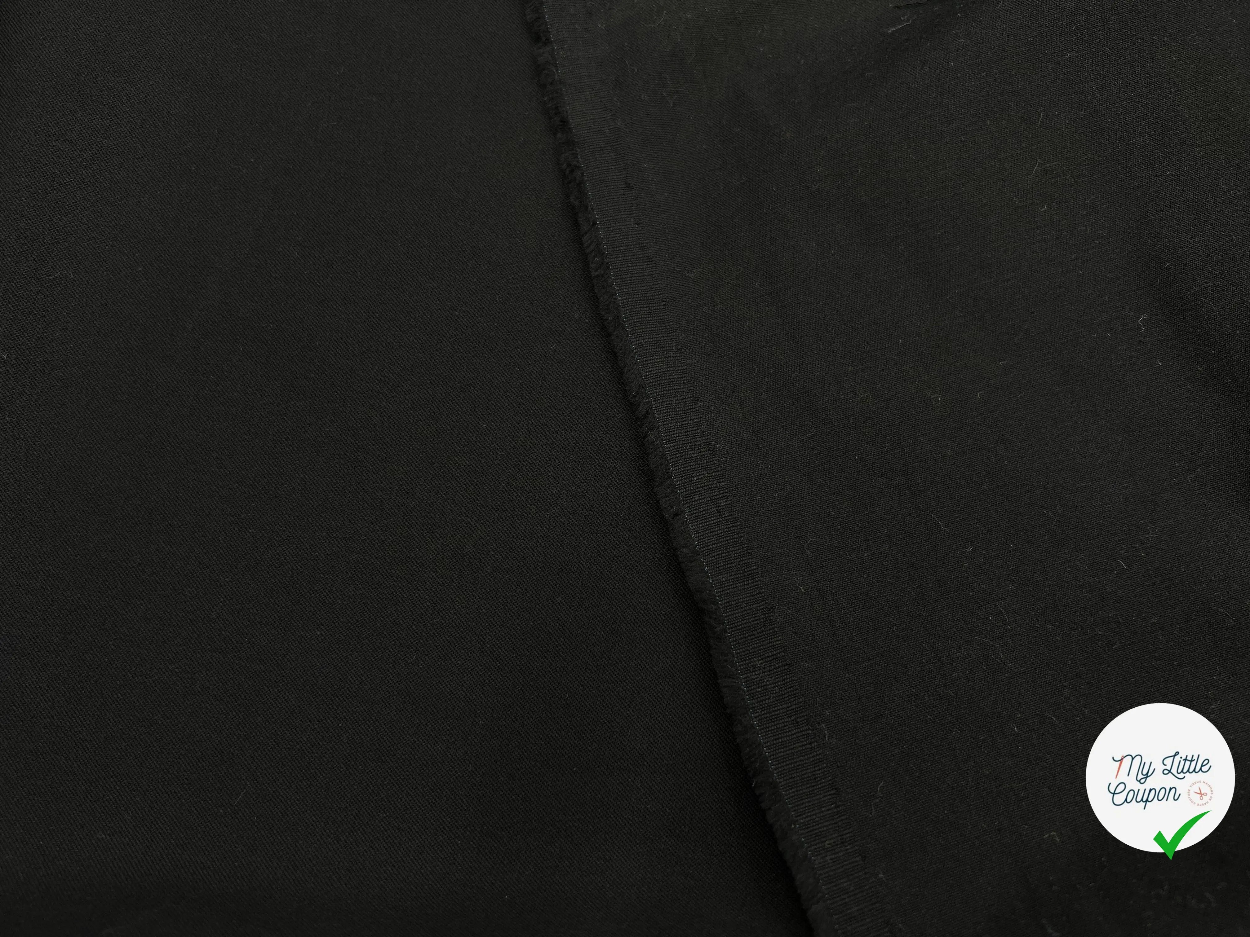 GABARDINE FINE DE COTON STRETCH NOIR ÉPOUSTOUFLANT - My Little Coupon - tissu - coudre