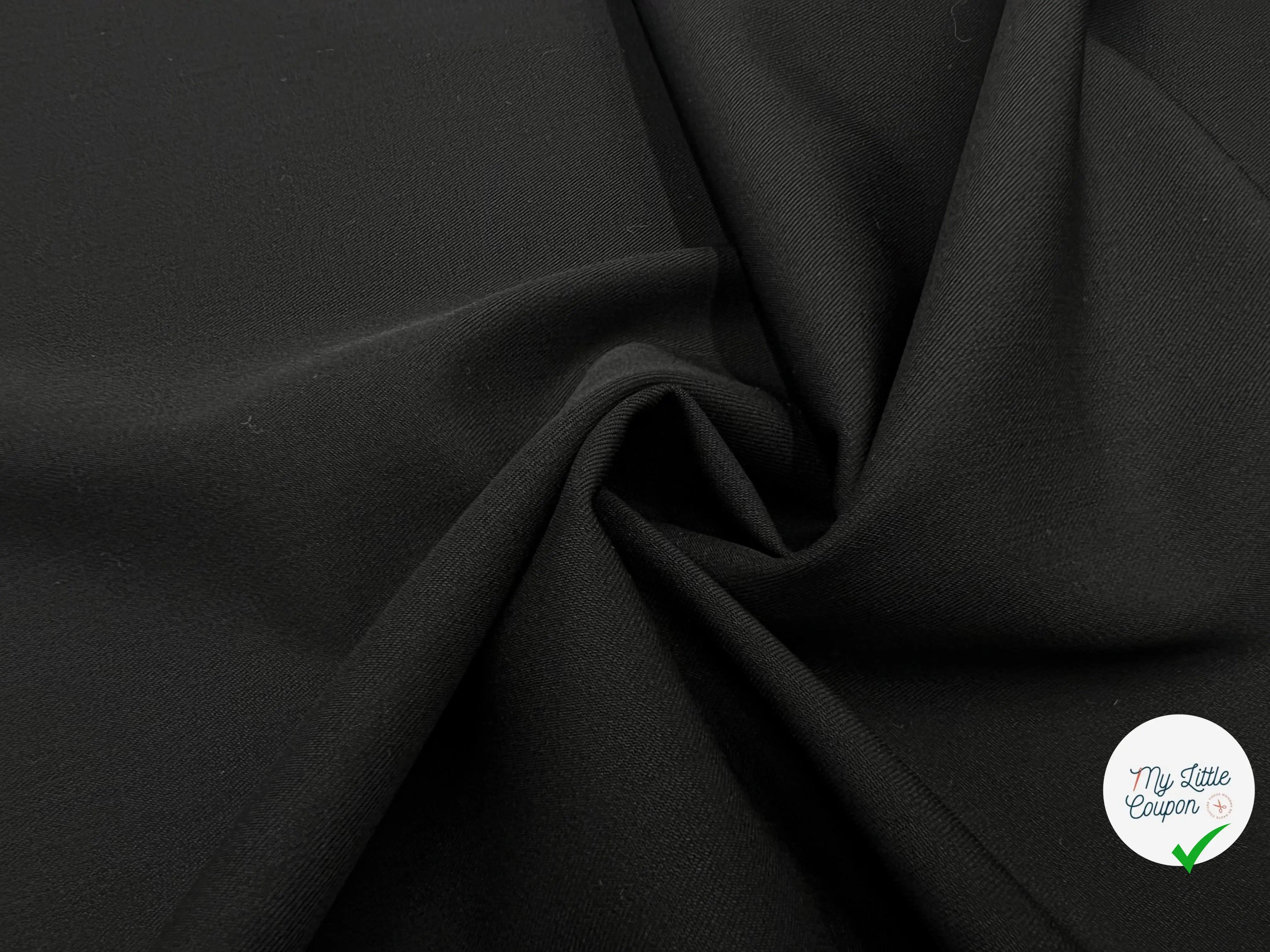 GABARDINE FINE DE LAINE NOIRE EXTENSIBLE - My Little Coupon - tissu - coudre