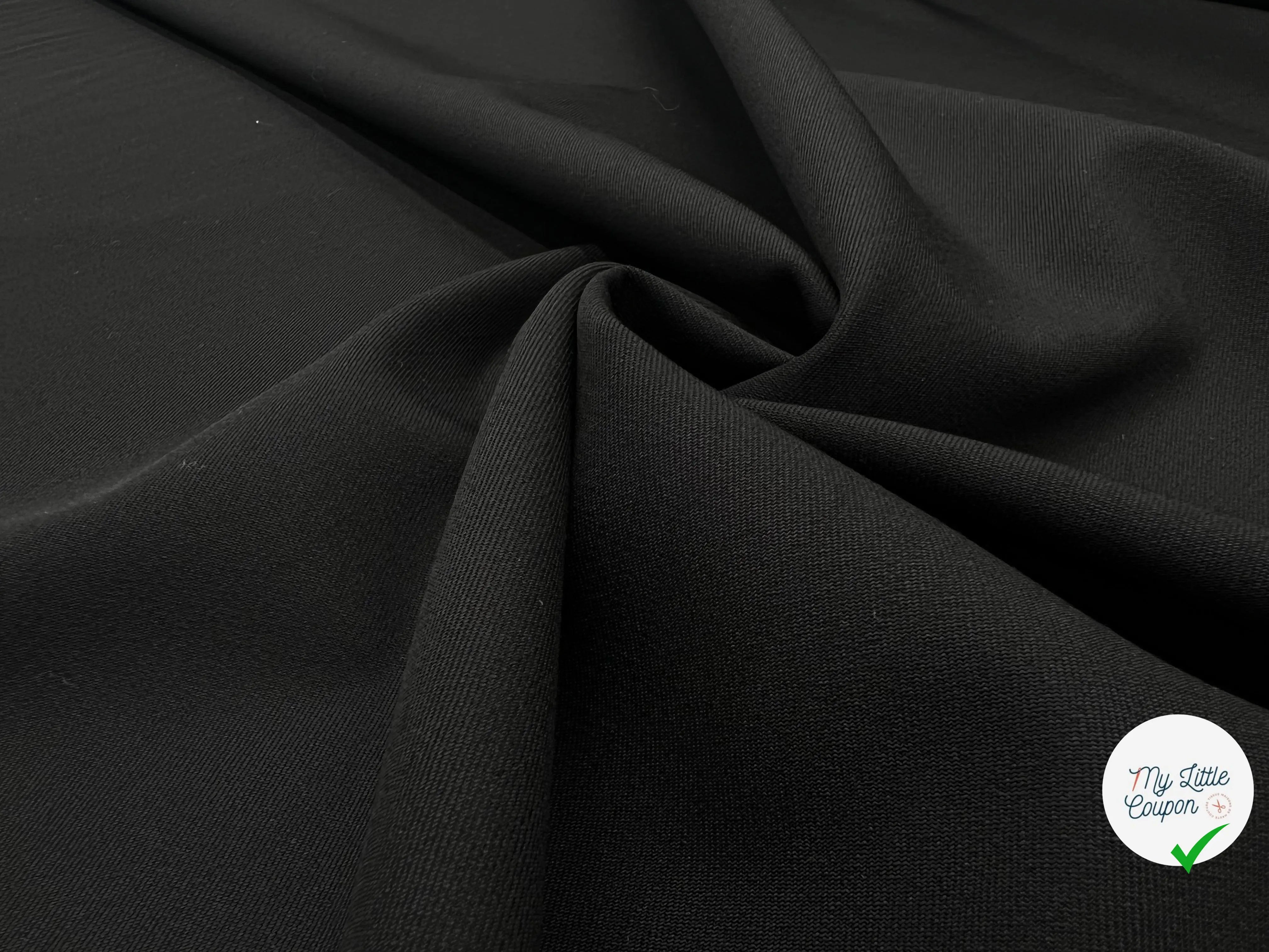 GABARDINE FINE DE LAINE NOIRE EXTENSIBLE - My Little Coupon - tissu - coudre