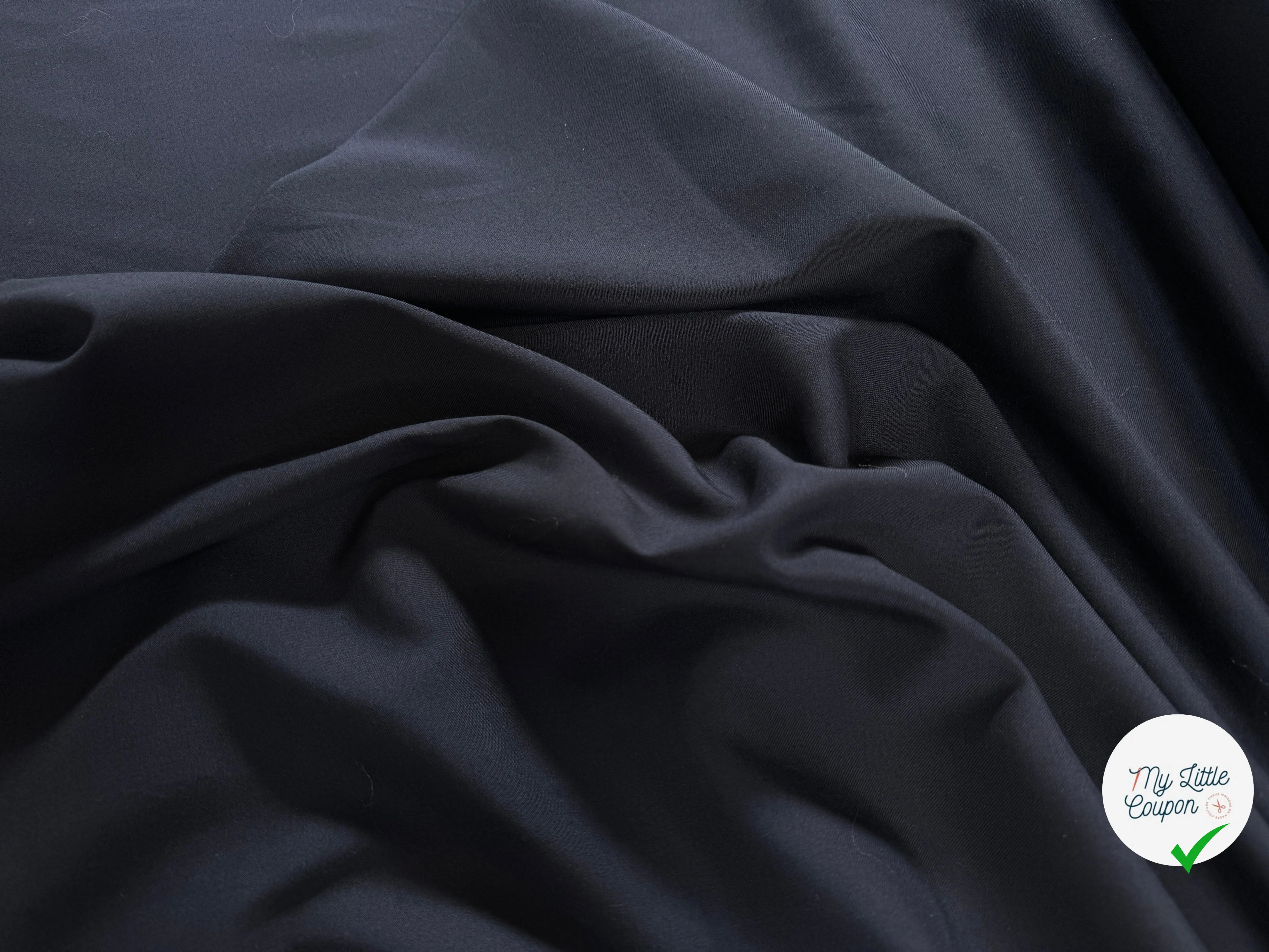 GABARDINE FINE POLYLAINE BLEU MARINE - My Little Coupon