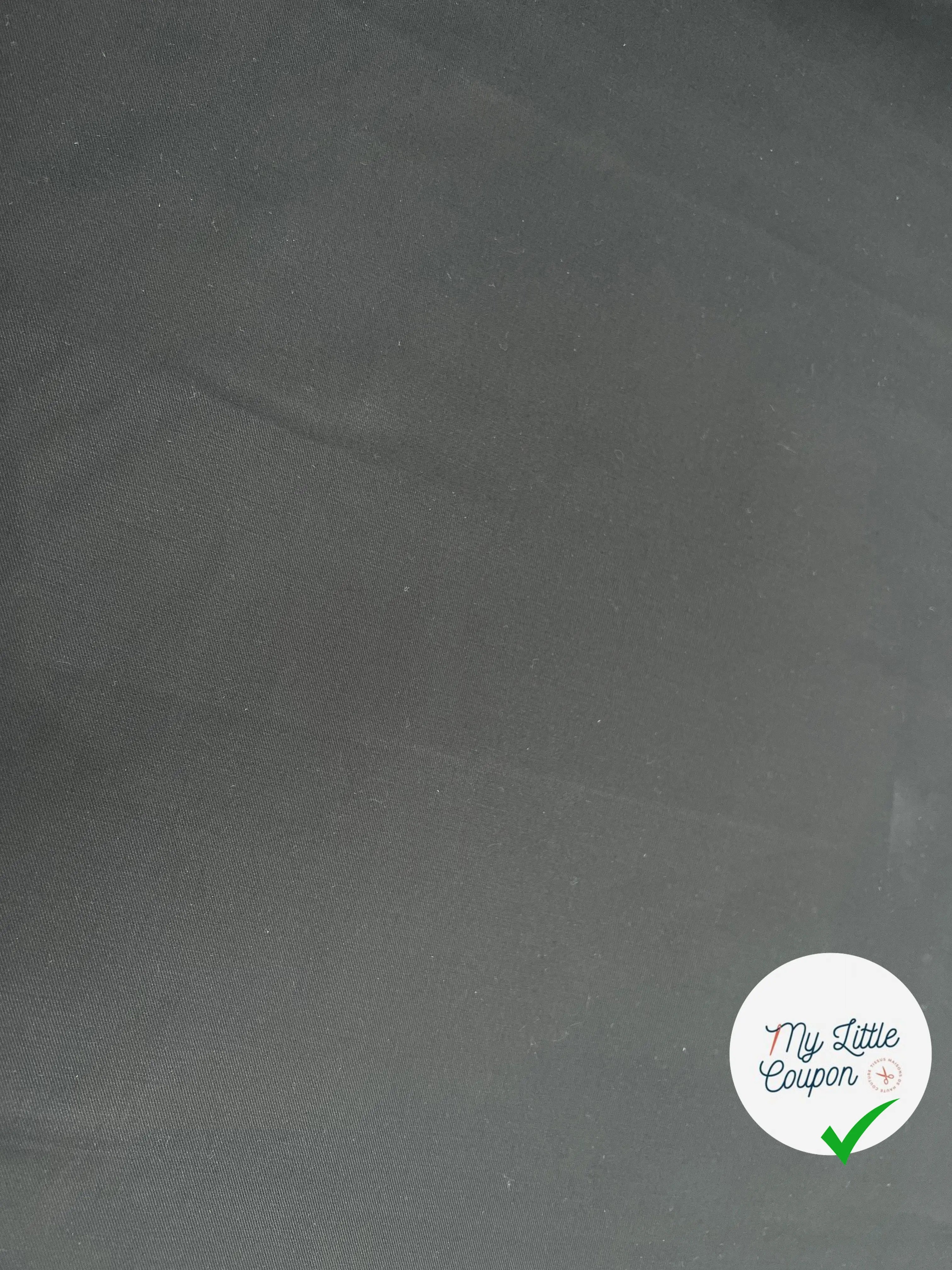 GABARDINE FINEMENT SERGÉE DE COTON NOIR REFLET ARDOISE - My Little Coupon - tissu - coudre